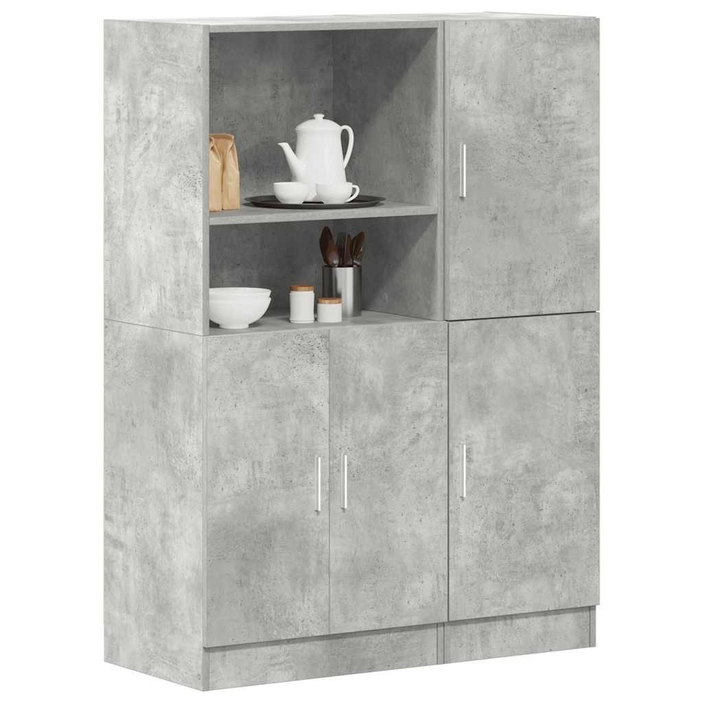 vidaXL Regal 2-tlg. Küchenschrank-Set Betongrau Holzwerkstoff, günstig online kaufen
