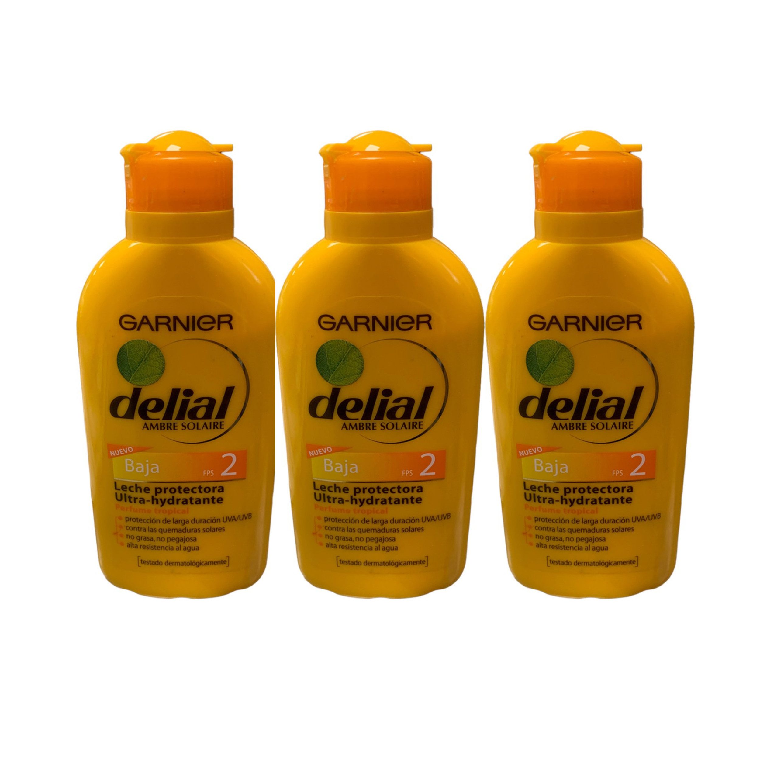 GARNIER Sonnenschutzcreme Garnier delial Sonnencreme 3x 200ml Creme Sonnen Schutz, Milch Schutz vor Sonnenbrand nicht fettend und nicht klebend, Garnier Delial 3er Set, FPS 20 Schutz, 3-tlg., Mittlerer Schutz für helle Haut Creme zieht schnell ein Sonnen Creme, Wasserfest, hinterlässt keine weißen Flecken