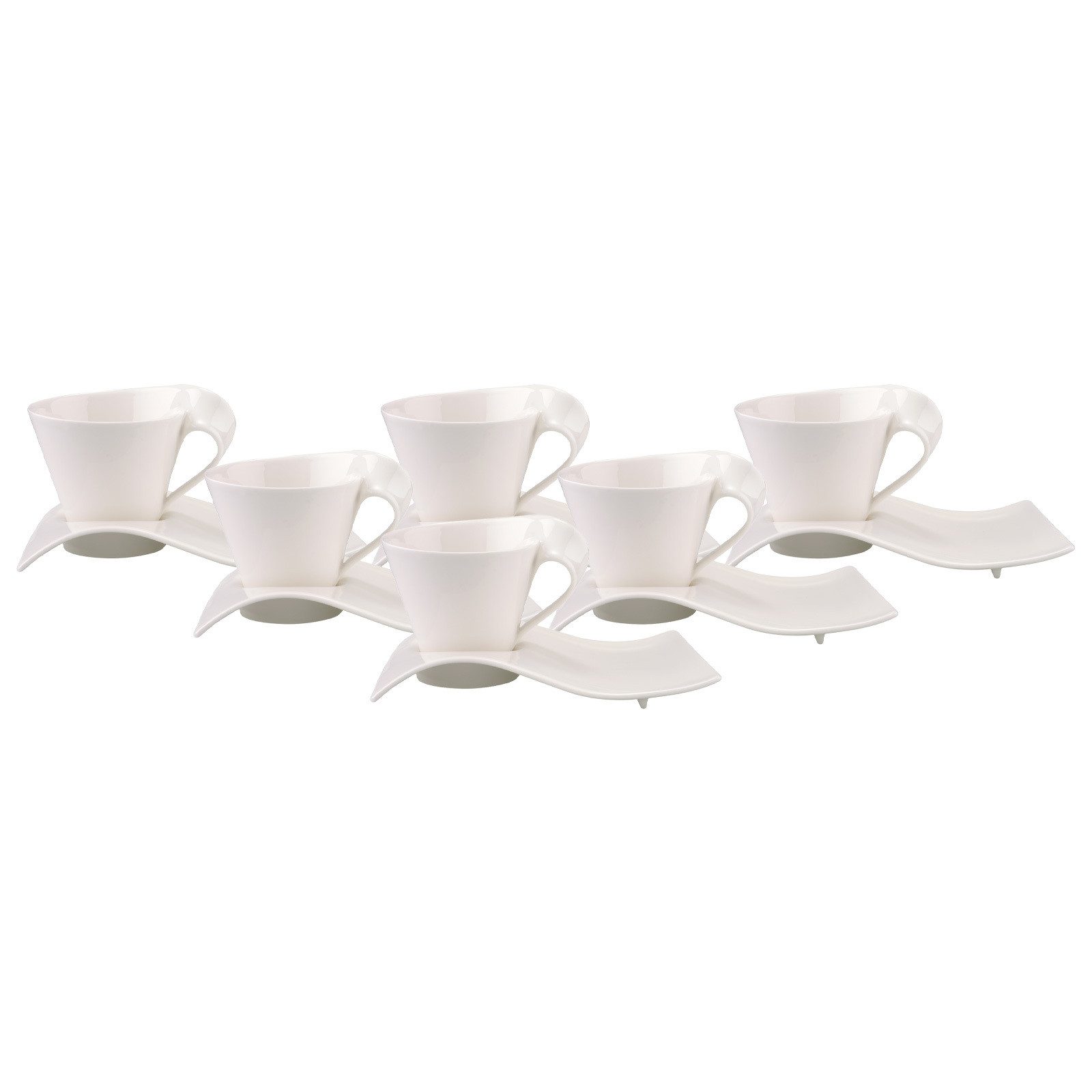 Villeroy & Boch Tasse NewWave Caffè Café au lait Tasse mit Unterteller, 6-tlg., Porzellan