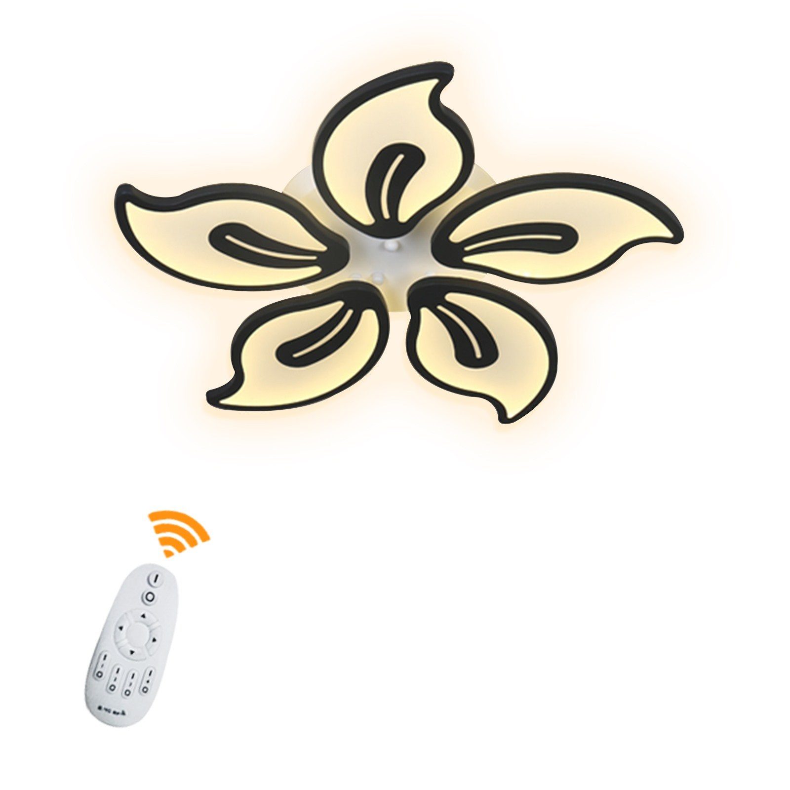 LED Dimmbar, Deckenleuchte Warmweiß/Neutralweiß/Kaltweiß, Blumenart Deckenleuchten Daskoo Deckenlampe Fernbedienung fest mit Schwarz LED LED integriert, Wohnzimmer