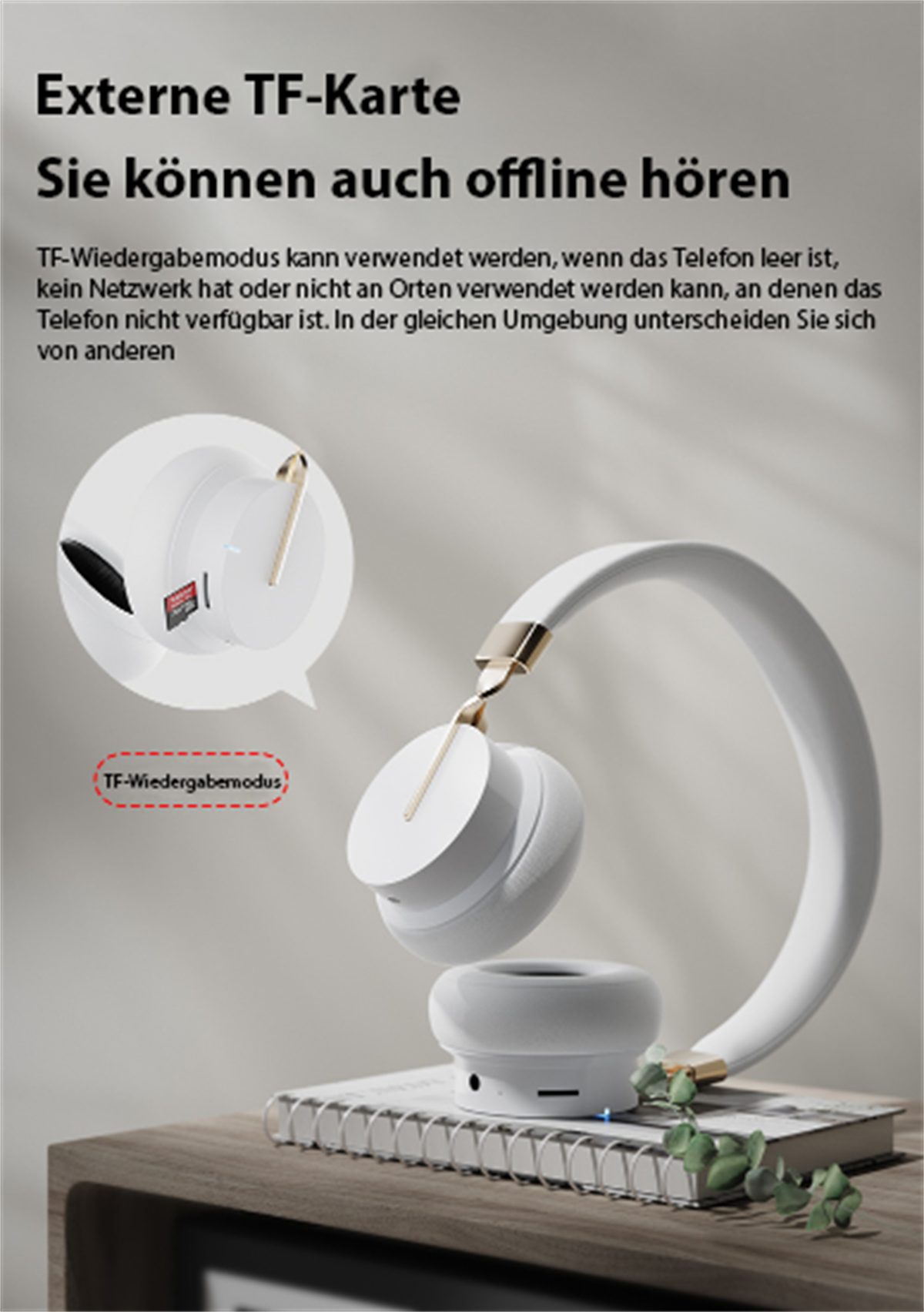 lange Weiß Kabelloses Stunden carefully Headset, Bluetooth-Headset, Akkulaufzeit Over-Ear-Kopfhörer 50 selected