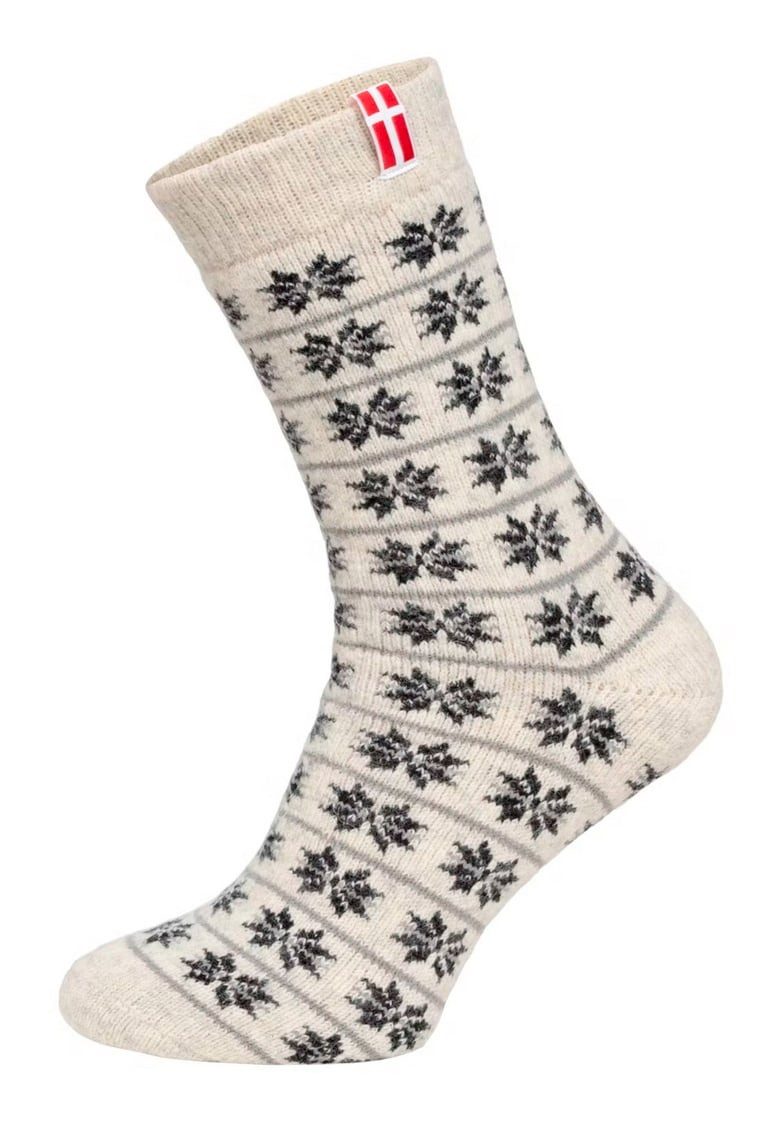 HomeOfSocks Socken Wollsocken Skandinavisch Dänemark wollweiss/schwarz - 1 günstig online kaufen