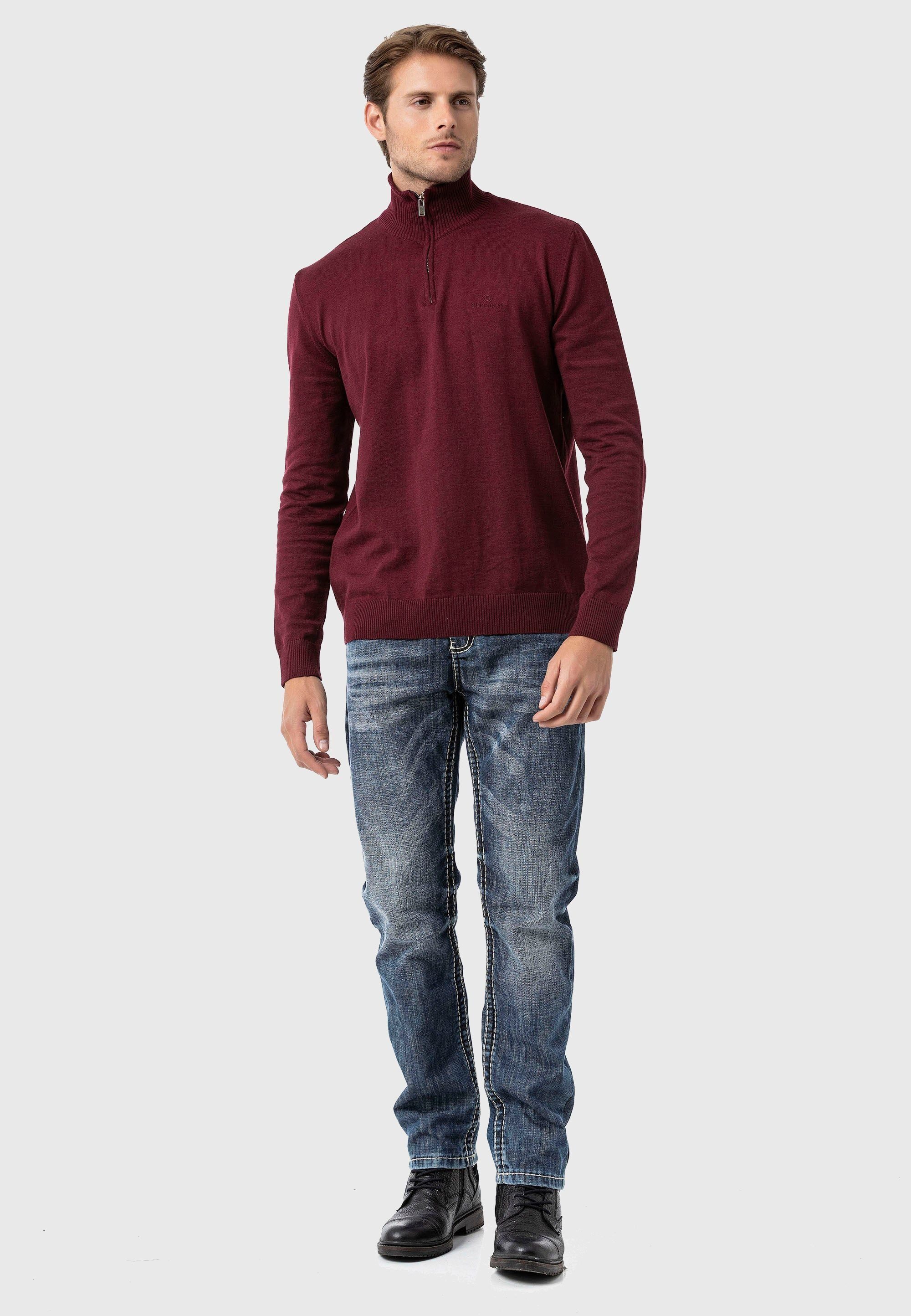 Cipo & Baxx Troyer Pullover (1-tlg) mit Troyer-Kragen