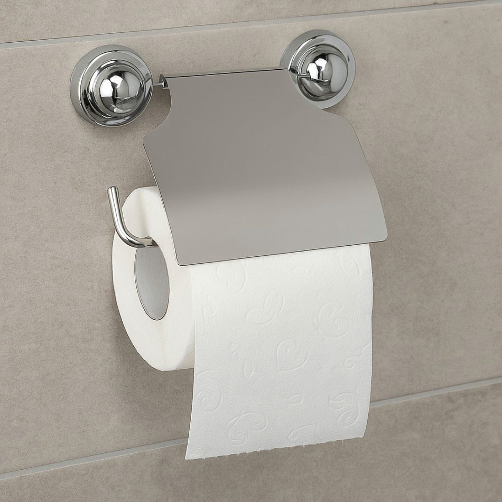 Koopman Toilettenpapierhalter Edelstahl WC-Papierhalter Silberfarbend (1-St), Edelstahl, Silber, 14,5x13x5cm, 2 Befestigungen, Inkl. Schrauben