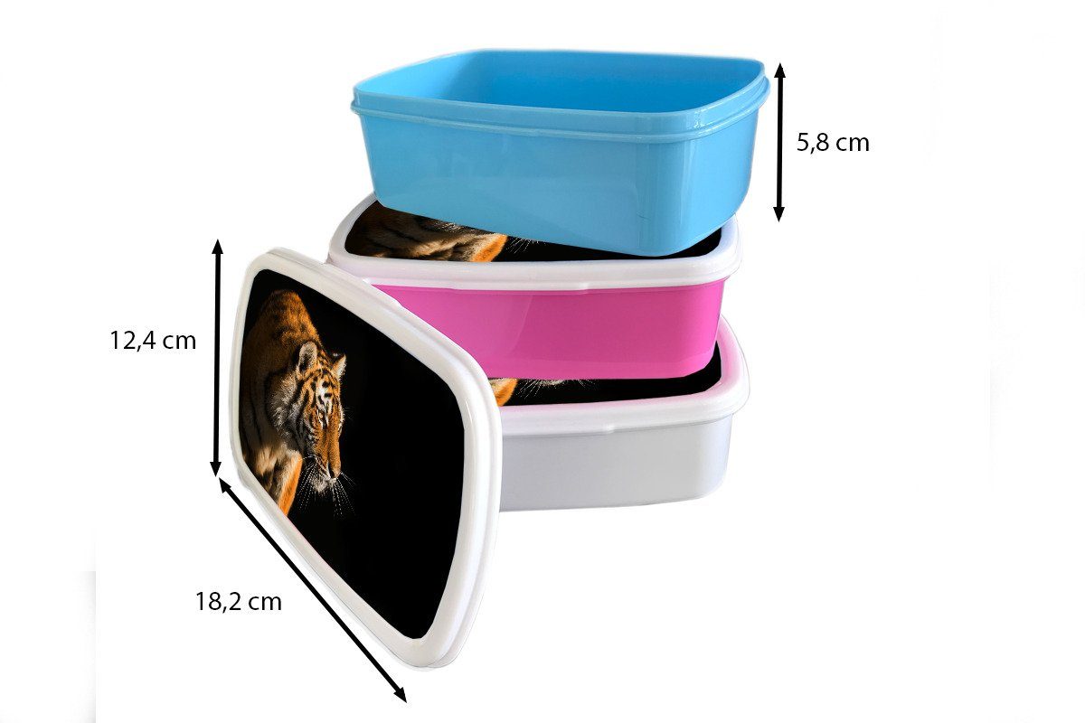 Sonne, Brotbox und Mädchen (2-tlg), weiß Kinder MuchoWow - Lunchbox - für Tiger Brotdose, Jagd Jungs für Kunststoff, Erwachsene, und