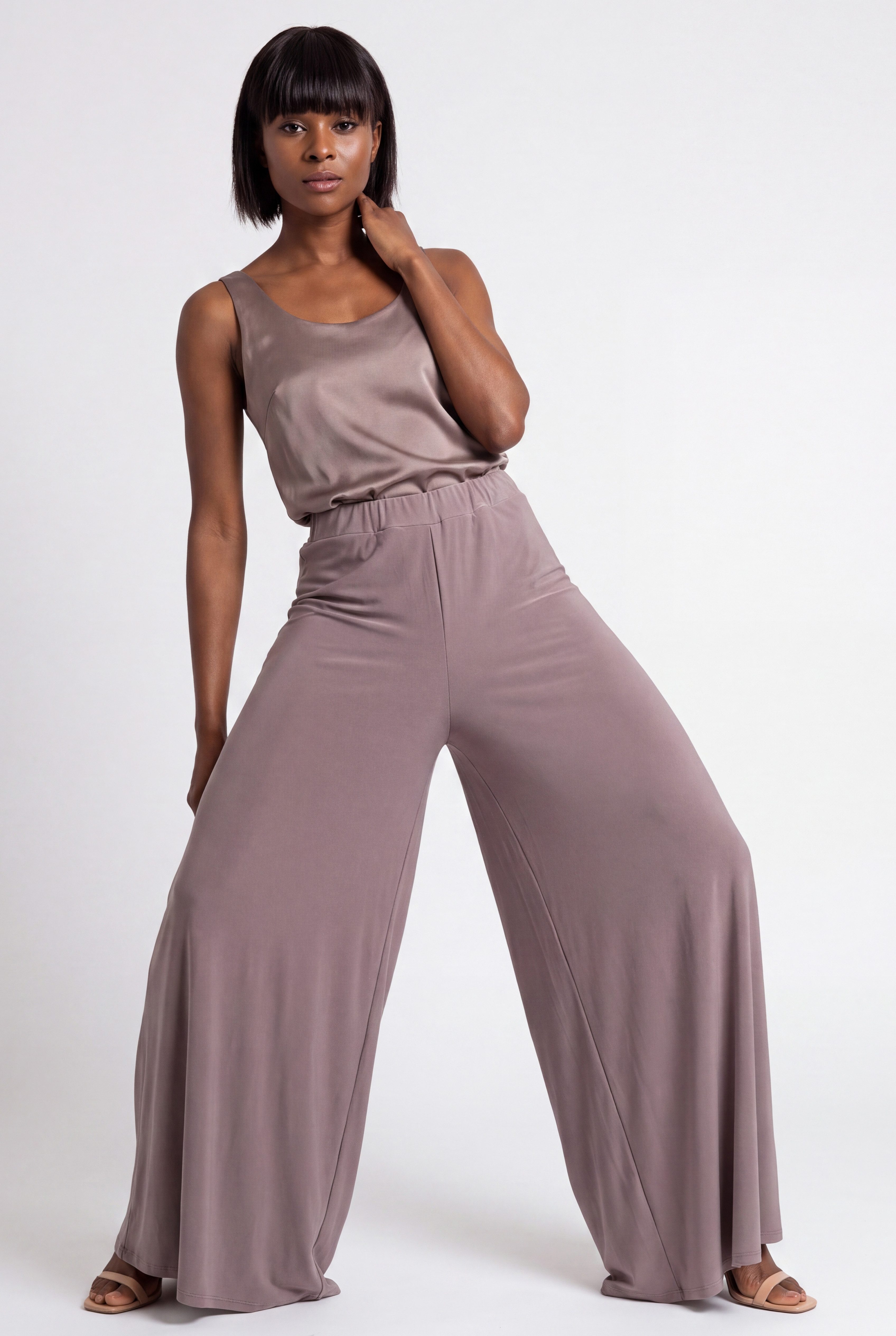 YC Fashion & Style Palazzohose Palazzohose -Leg-Jerseyhose mit weitem Bein mit elastischem Bund