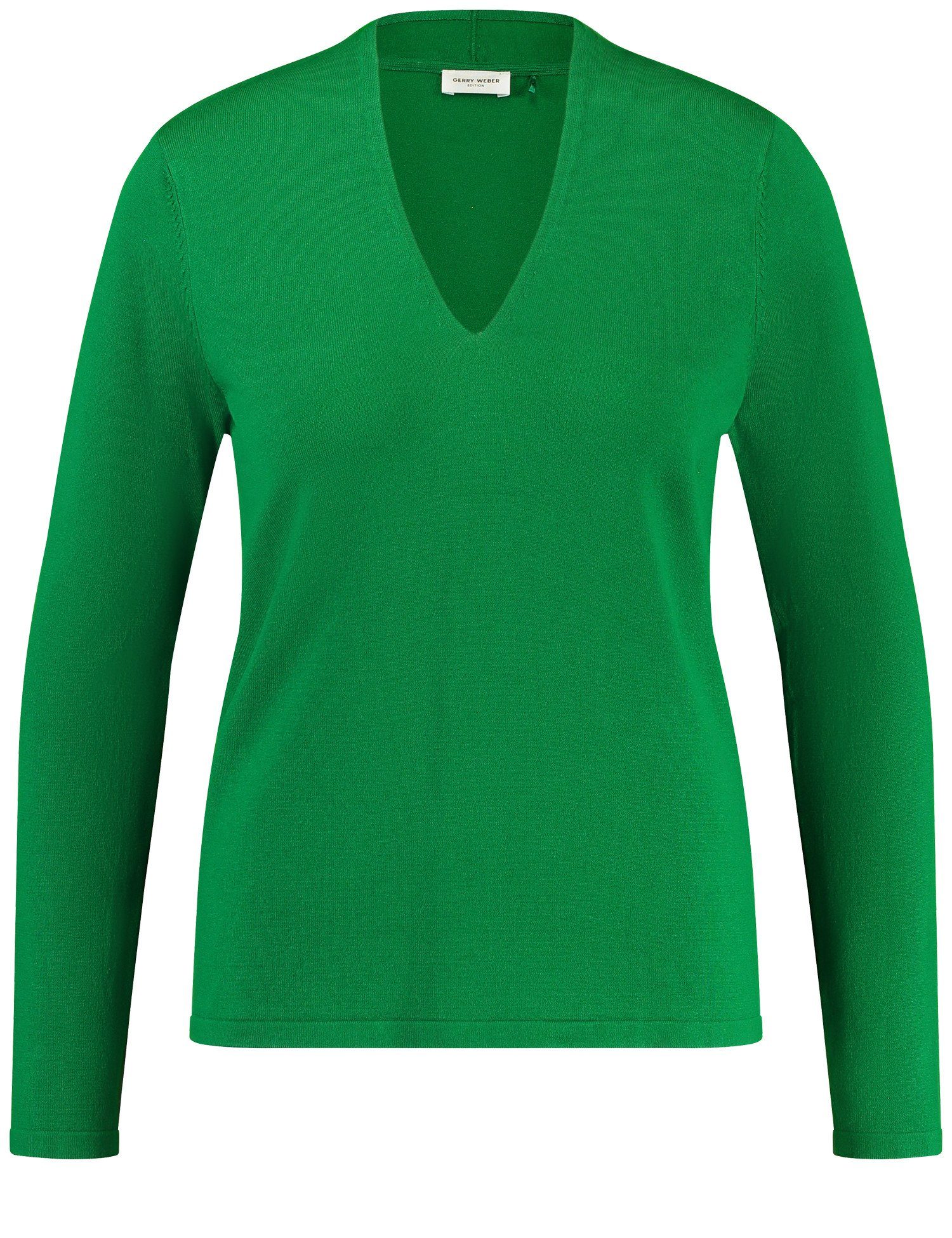 WEBER Green aus Pullover mit GERRY V-Ausschnitt Rundhalspullover Feinstrick Bright