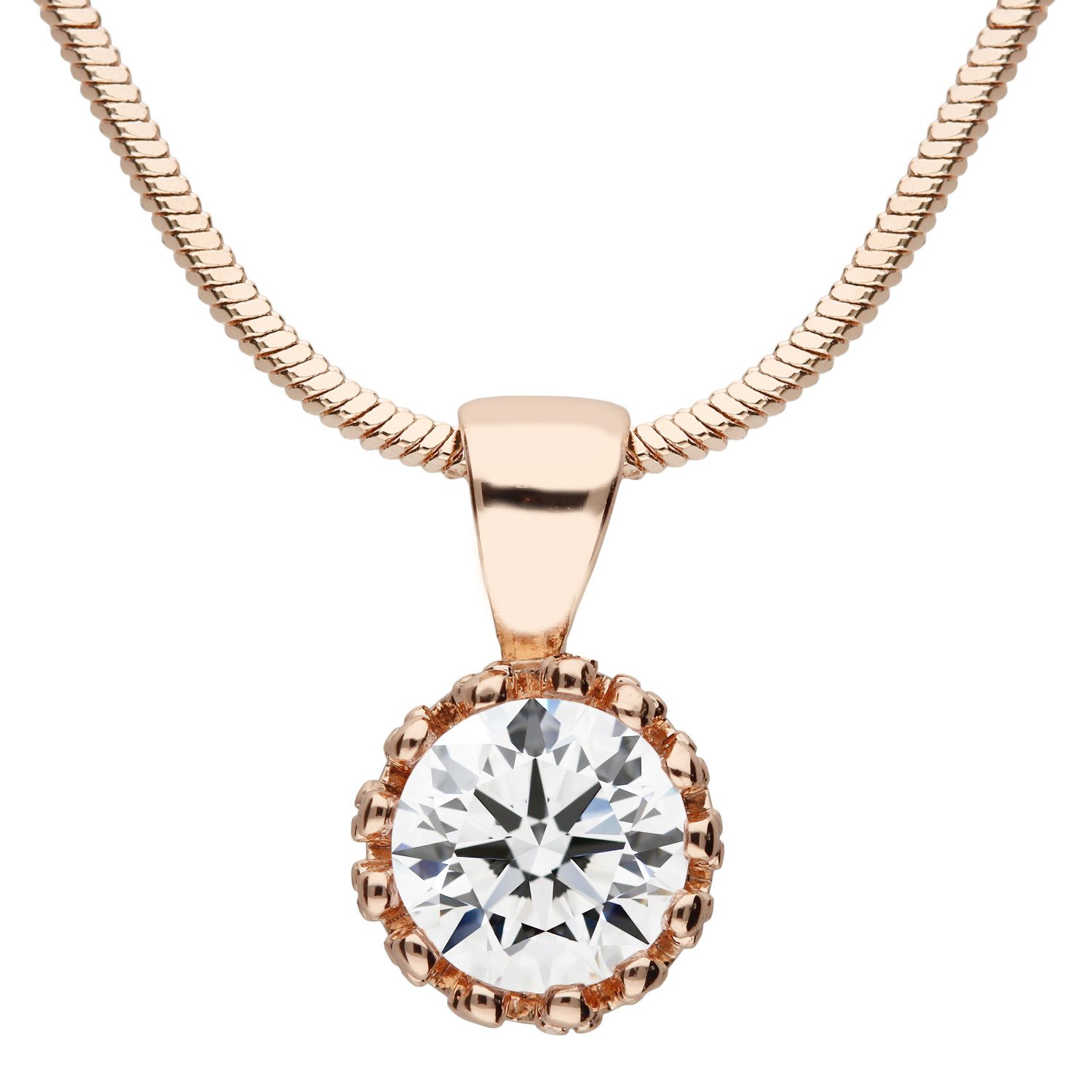 LÖB Kette mit Anhänger 18K Roségold Vergoldet Kette Zirkonia Stein Tropfen günstig online kaufen