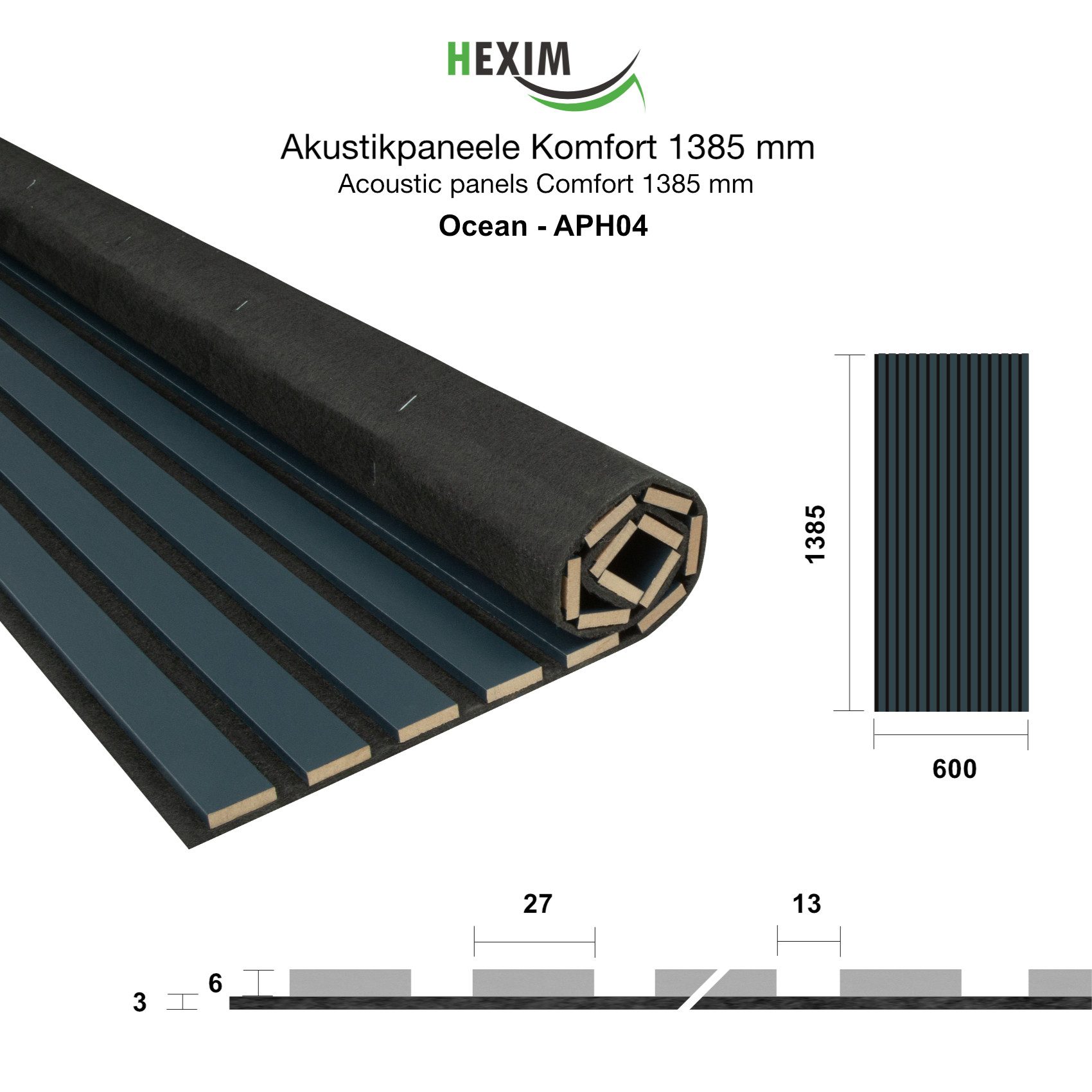 Hexim Wanddekoobjekt APH04 (Akustikpaneele 138,5x60cm - günstig online kaufen