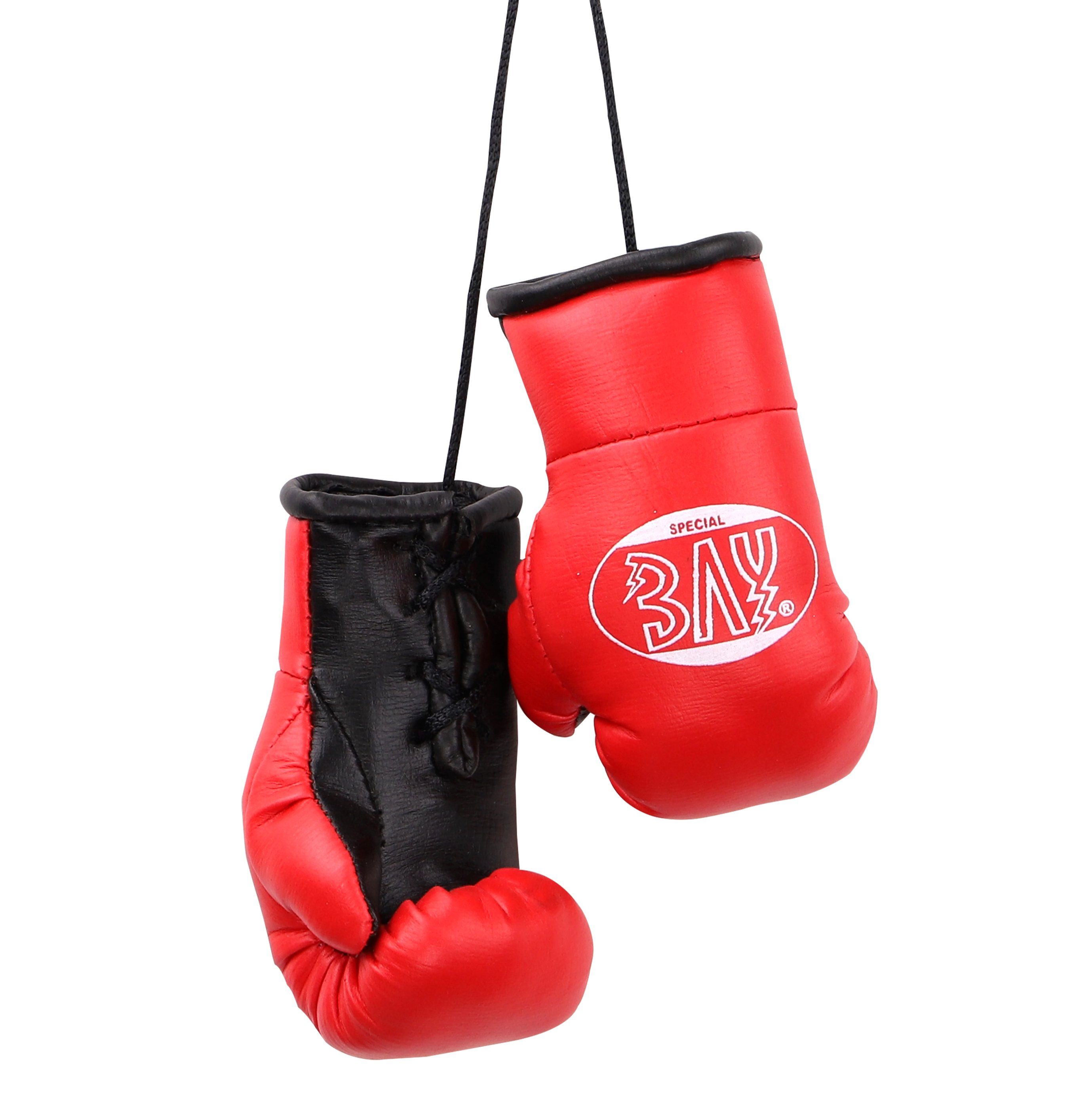 BAY-Sports Boxhandschuhe Mini Deko Box-Handschuhe Boxen Geschenk Auto Paar rot, Anhänger für Tasche, Autospiegel usw.