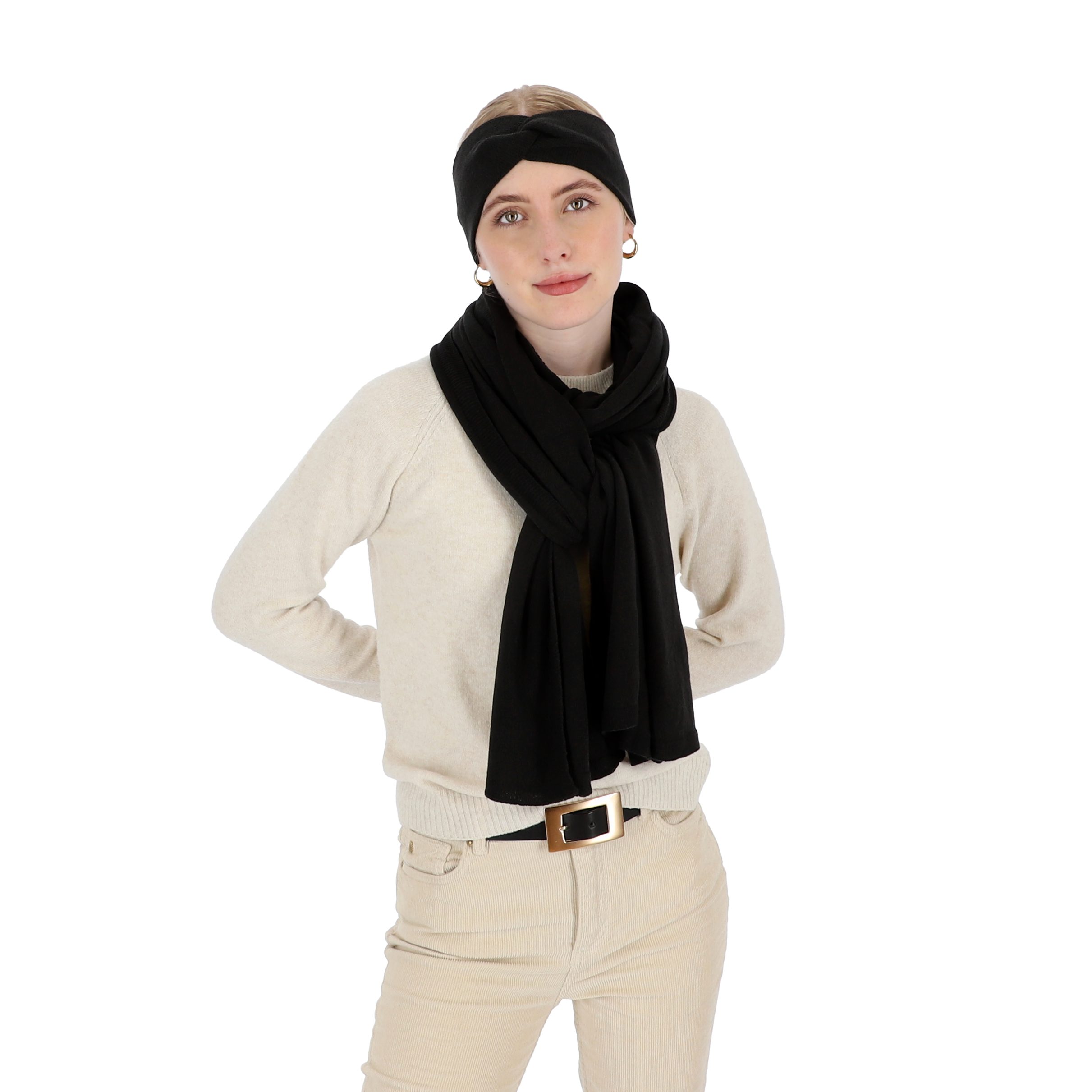 halsüberkopf Accessoires Stirnband Feinstrick-Stirnband mit optischen günstig online kaufen