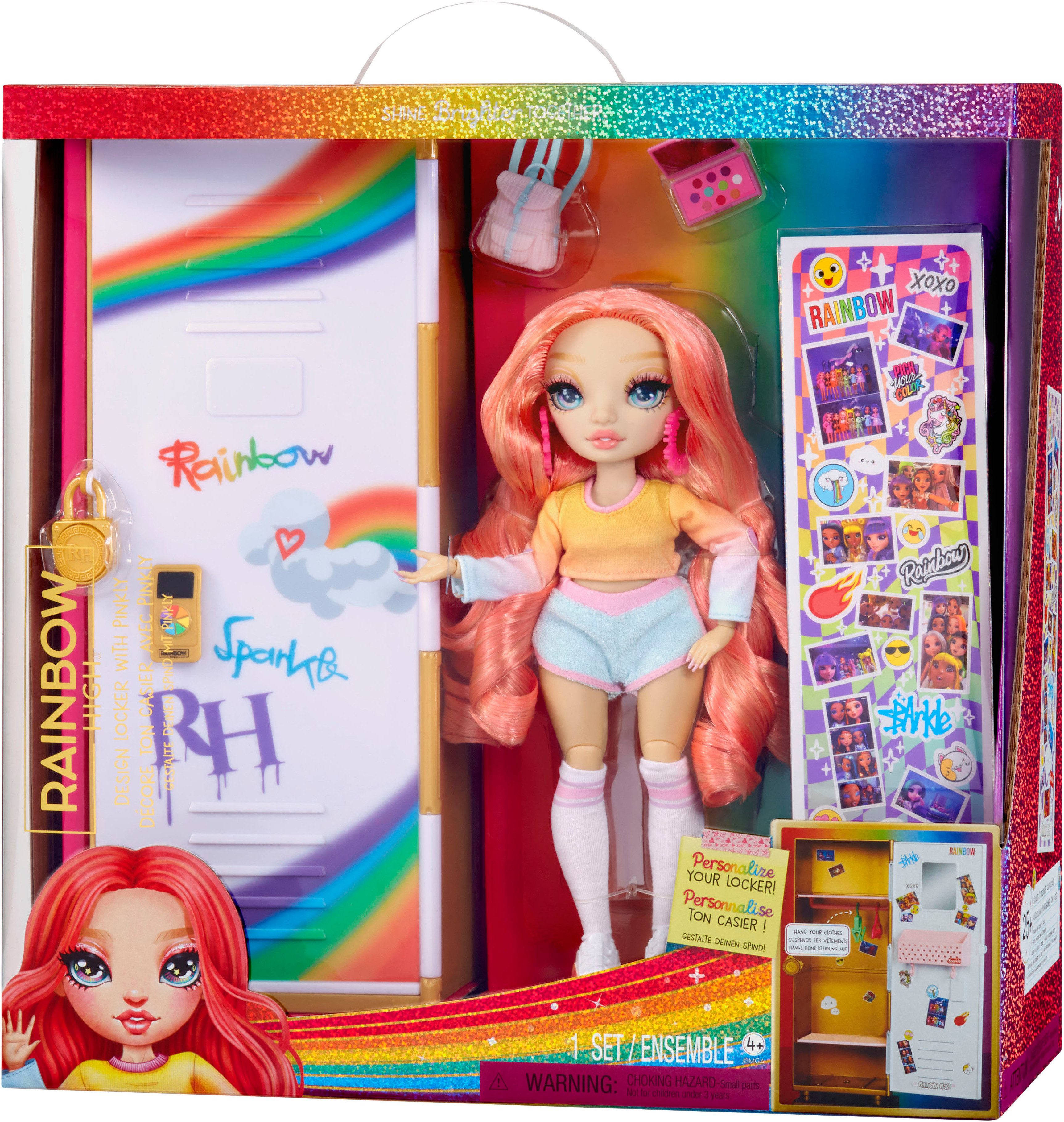 Rainbow High Puppenkleiderschrank Rainbow High Locker and Doll Playset, inklusive Puppe Pinkly Page – Bild 5 von 5