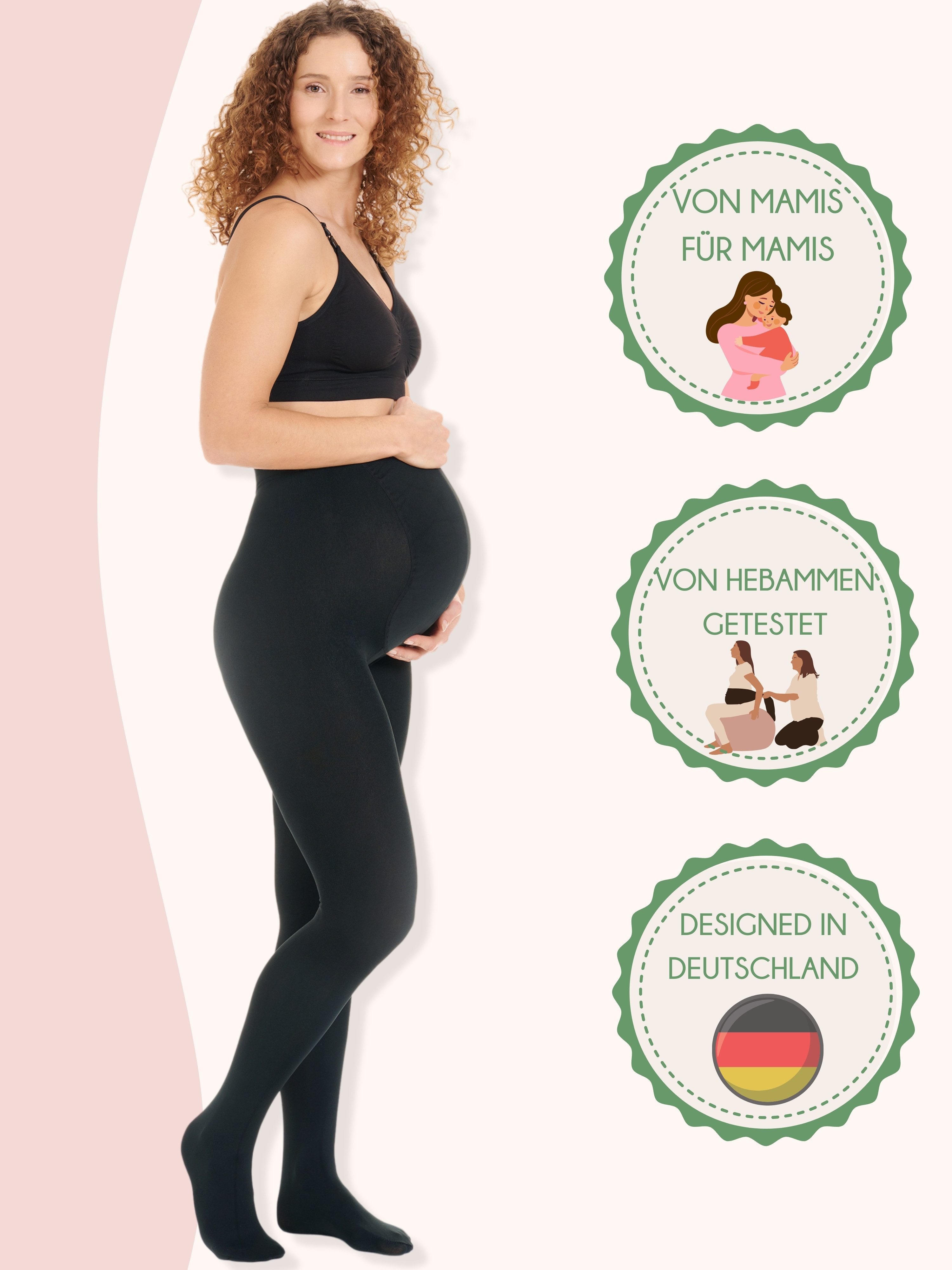Herzmutter Umstandsstrumpfhose Thermo - Warme Schwangerschaftsstrumpfhose - Blickdicht