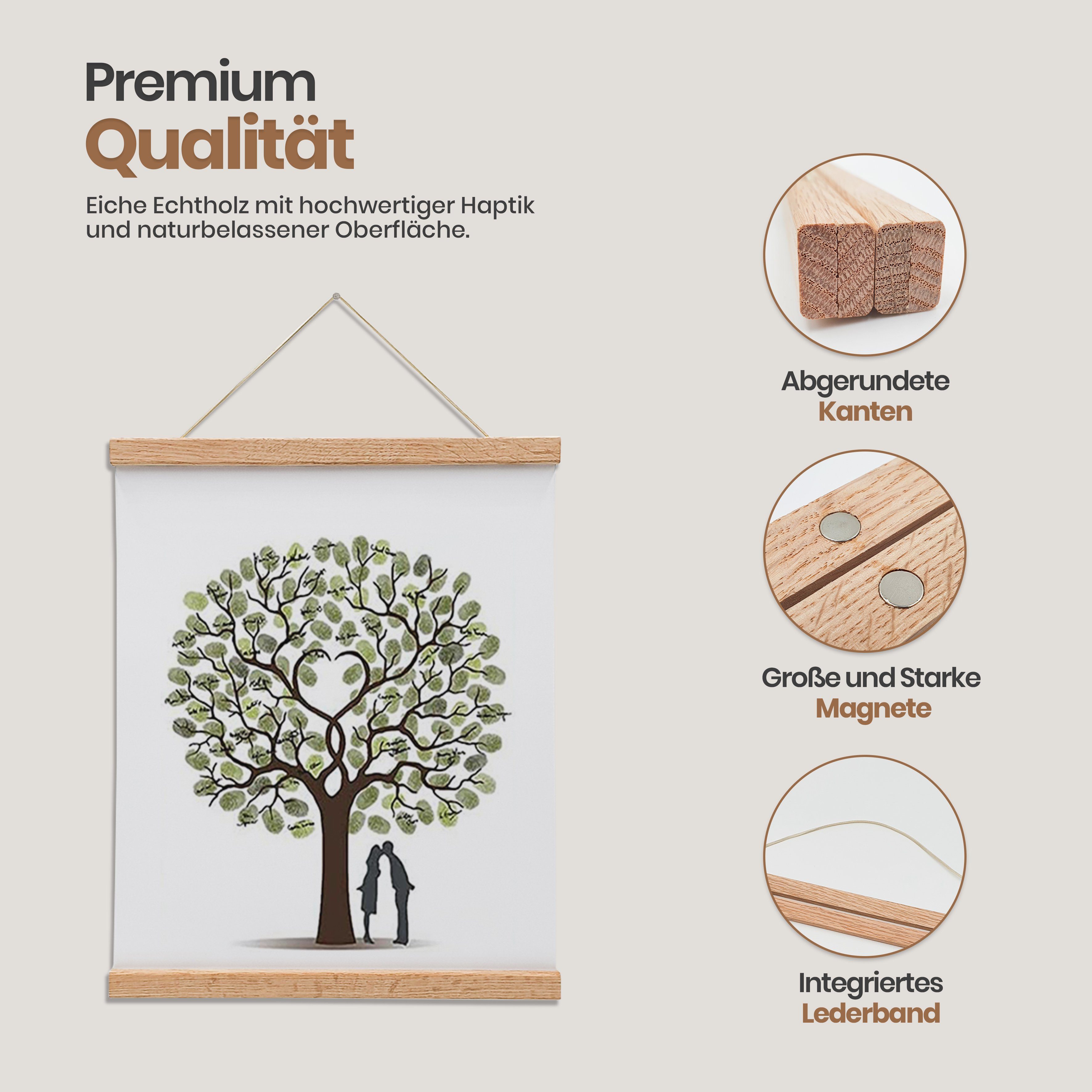 Likarto Bilderrahmen Premium-Posterleiste in DIN A4 bis DIN A1 aus Echtholz günstig online kaufen