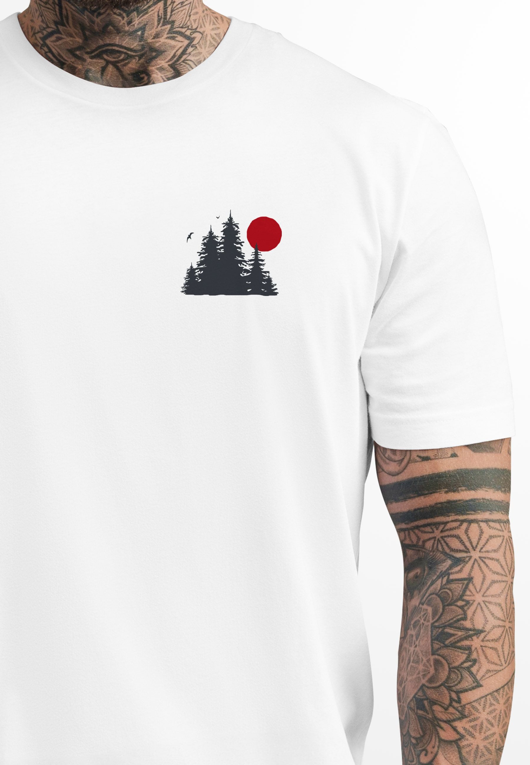 Neverless Print-Shirt Herren T-Shirt Logo Print Wald Silhouette Natur Aufdr günstig online kaufen