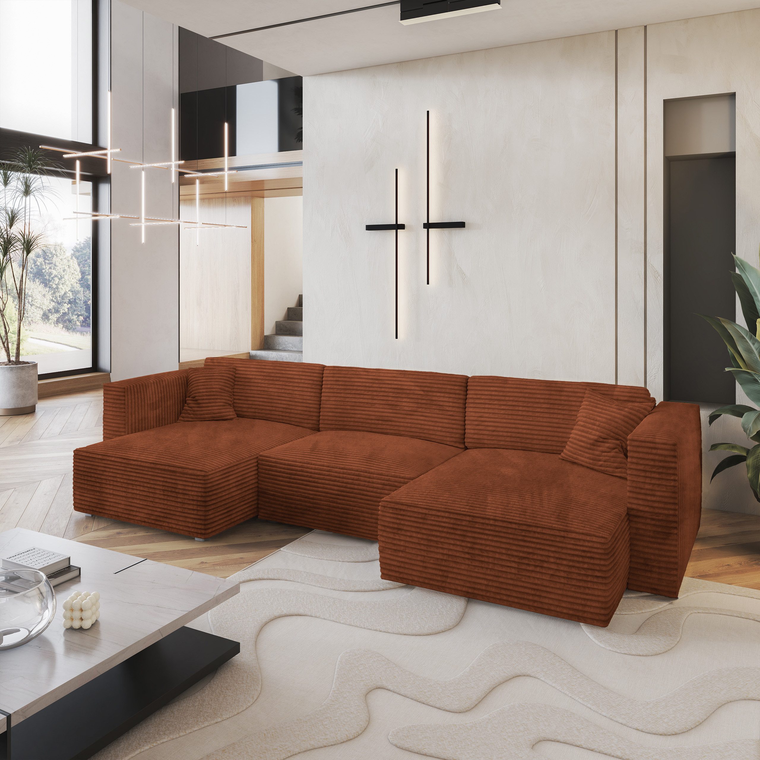 Masseno Ecksofa SARMO mit Schlaffunktion U-Form, günstig online kaufen