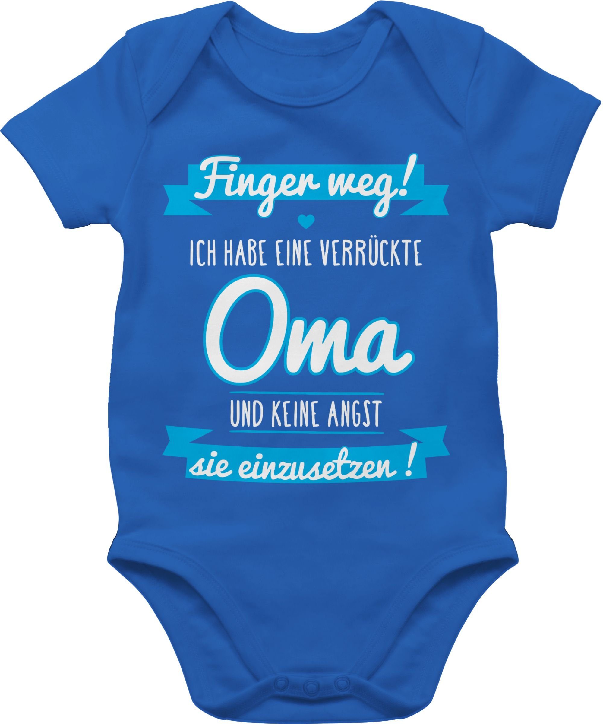 Shirtracer Shirtbody Ich habe eine verrückte Oma blau Sprüche Baby