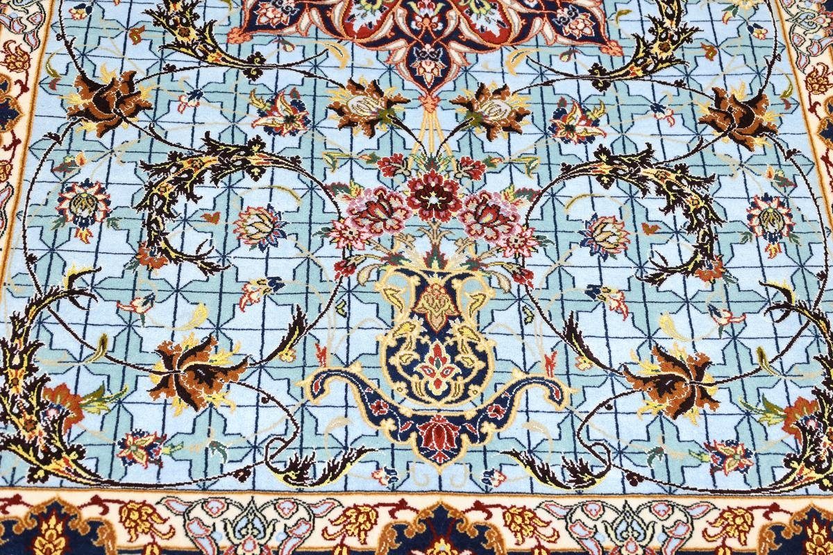 Orientteppich Handgeknüpfter Isfahan 128x190 rechteckig, mm Trading, Höhe: Orientteppich, Nain 6 Seidenkette