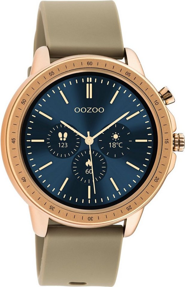 OOZOO Q00302 Armbanduhr Rosé Silikonband Beige 45 mm Smartwatch