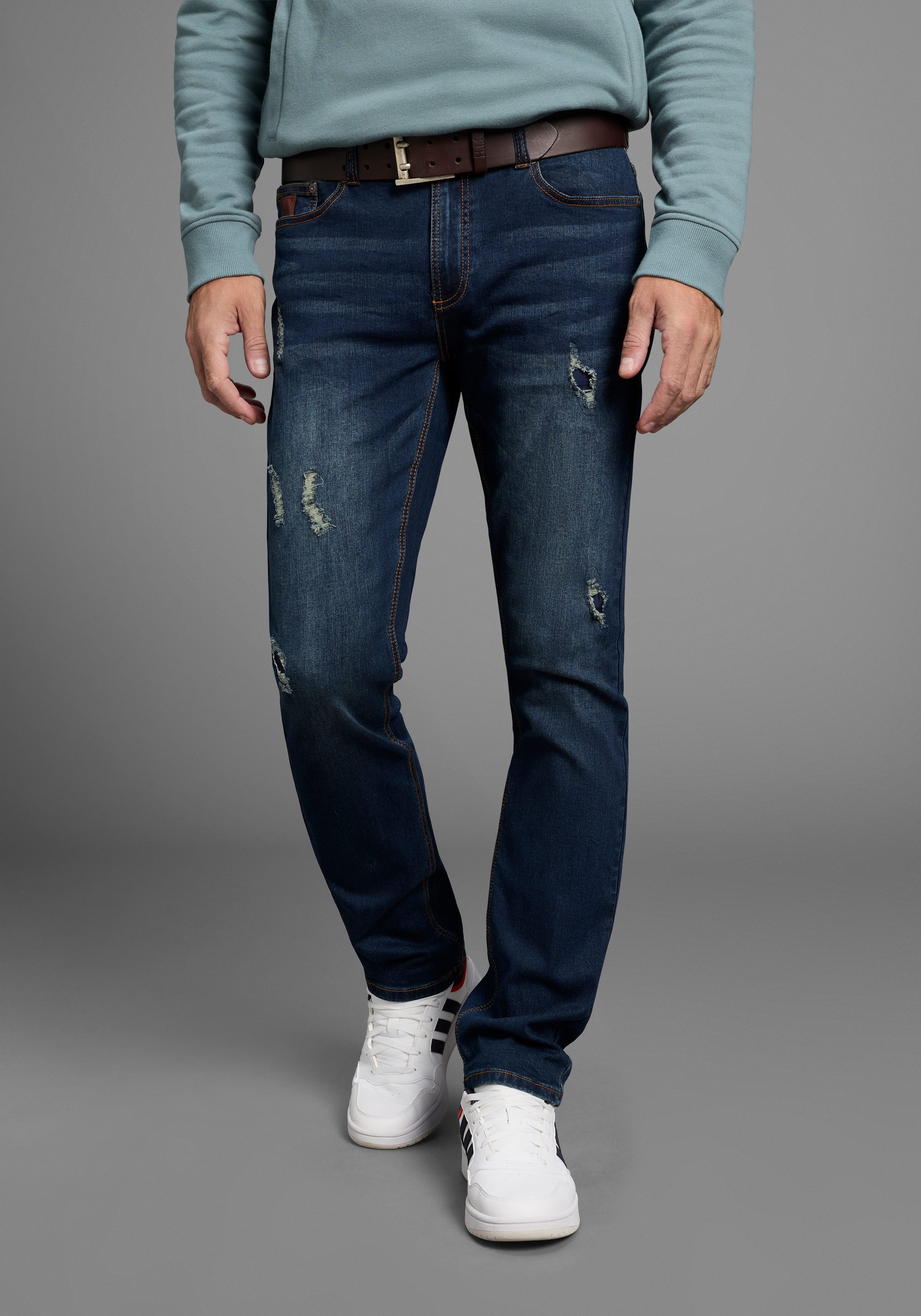 Bruno Banani Straight-Jeans Hutch gerade geschnittenes Bein, niedrige Leibhöhe, reguläre Passform