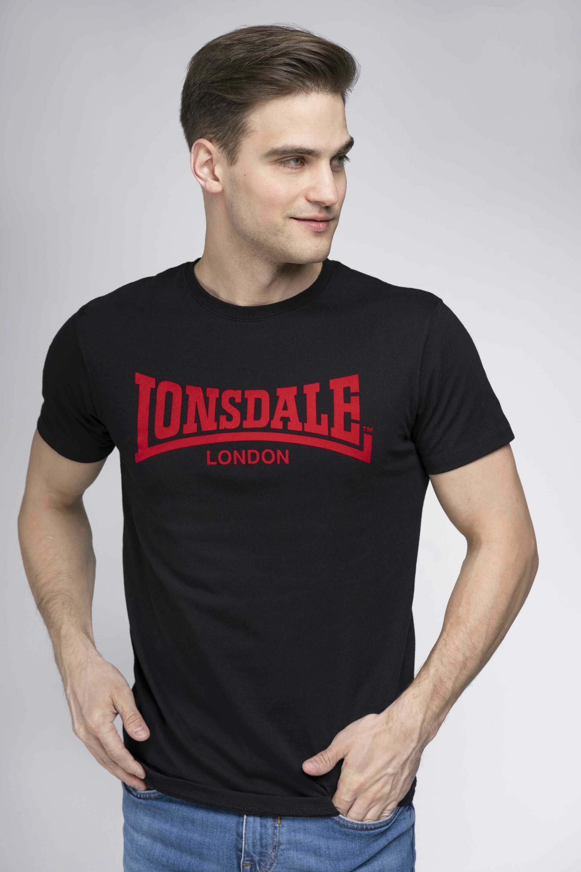 Lonsdale T-Shirt LL008 ONE TONE Black/Red