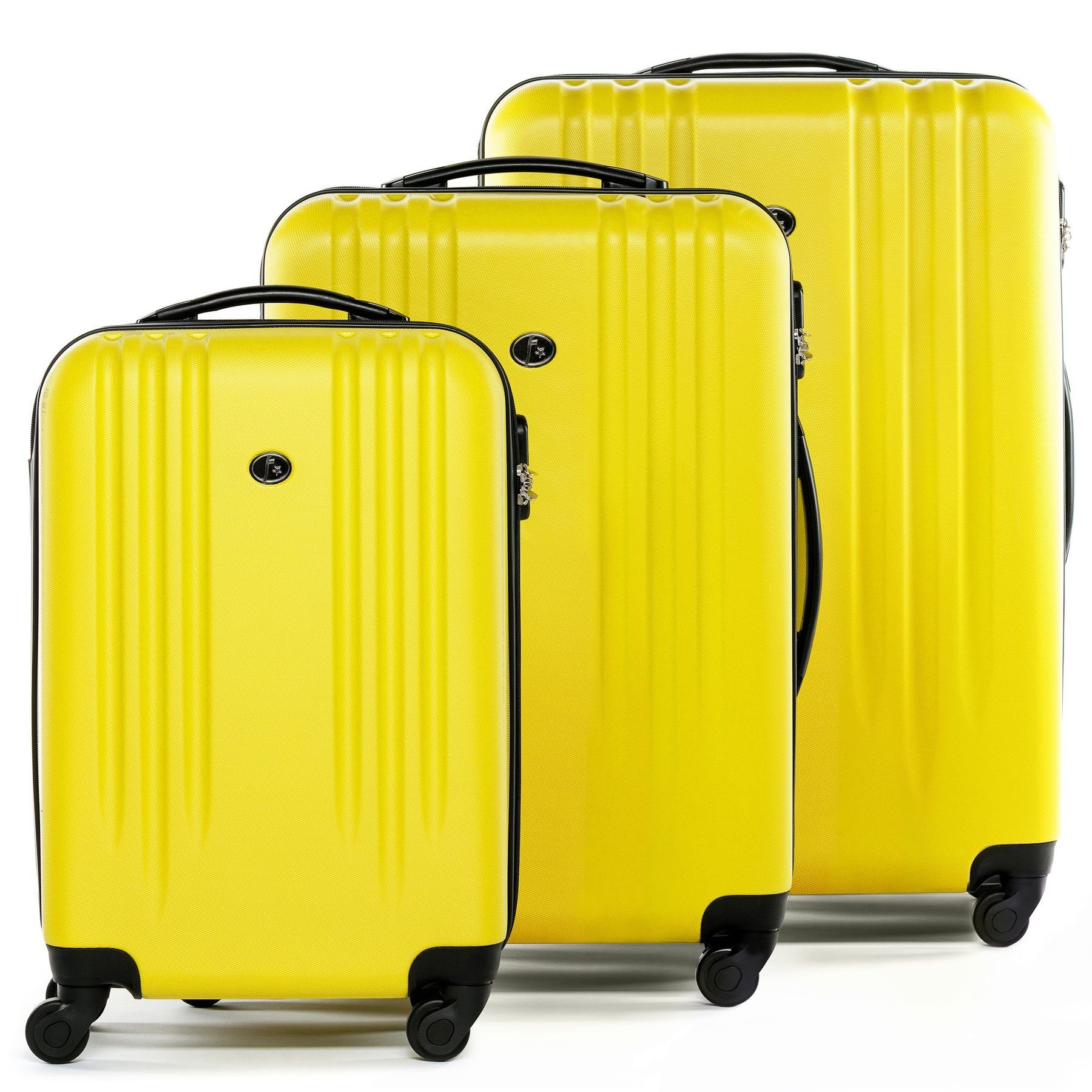 FERGÉ Kofferset 3 teilig Hartschale Marseille, Trolley 3er Koffer Set, Reisekoffer 4 Rollen, Premium Rollkoffer