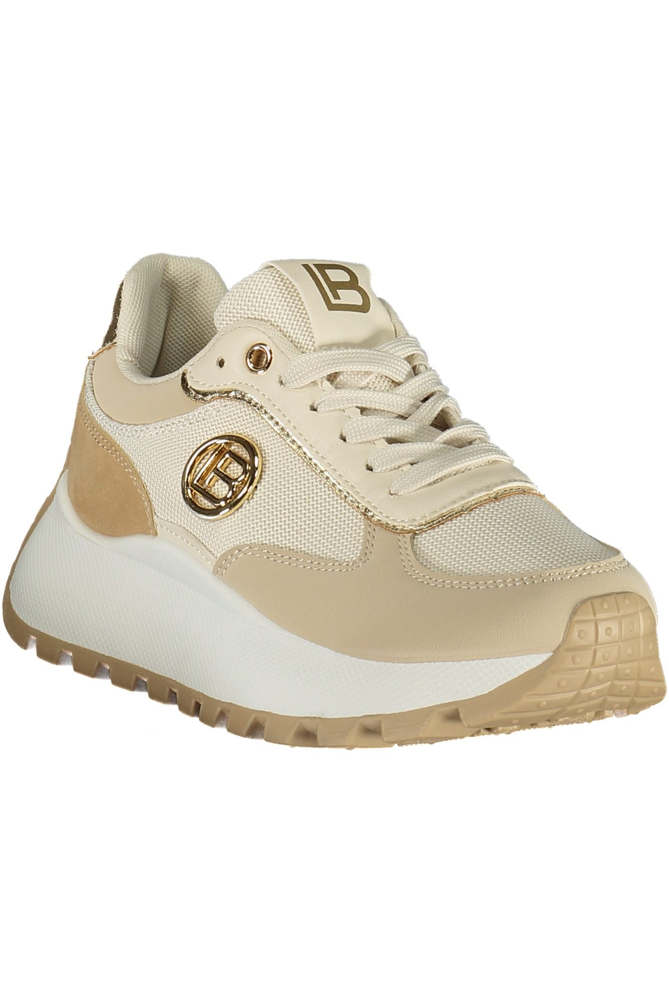 Laura Biagiotti Sneaker Bequemer Damensneaker in Beige mit goldenen Details günstig online kaufen