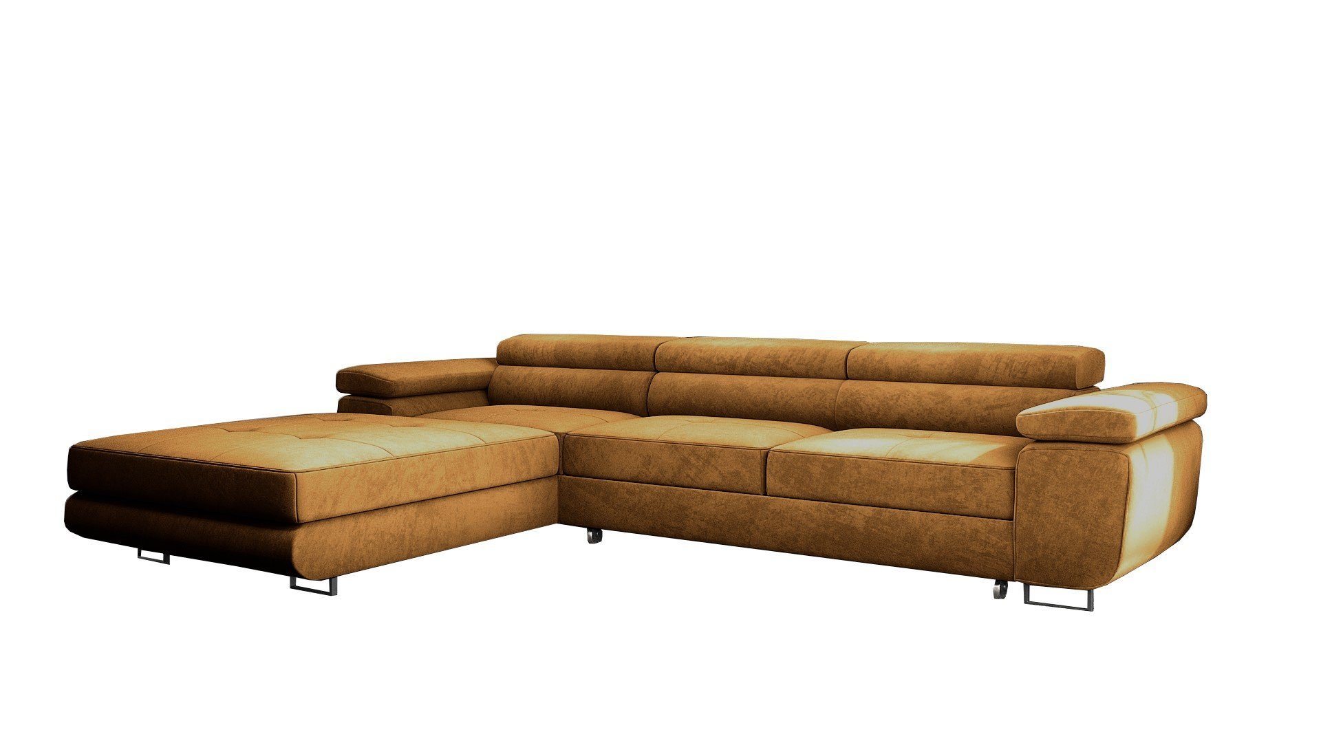 MOEBLO Ecksofa BUZZ TWIN, mit Schlaffunktion, mit Bettkasten Funktionalität Polsterecke, Modulares Sofa Hochwertige Materialien, (BxHxT):275x90x202 cm