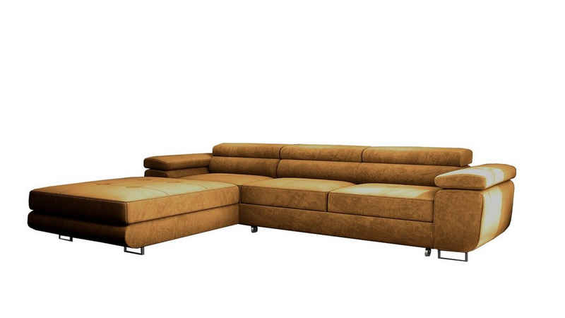 MOEBLO Ecksofa BUZZ TWIN, mit Schlaffunktion, mit Bettkasten Funktionalität Polsterecke, Modulares Sofa Hochwertige Materialien, mit Relaxfunktion, (BxHxT):275x90x202 cm