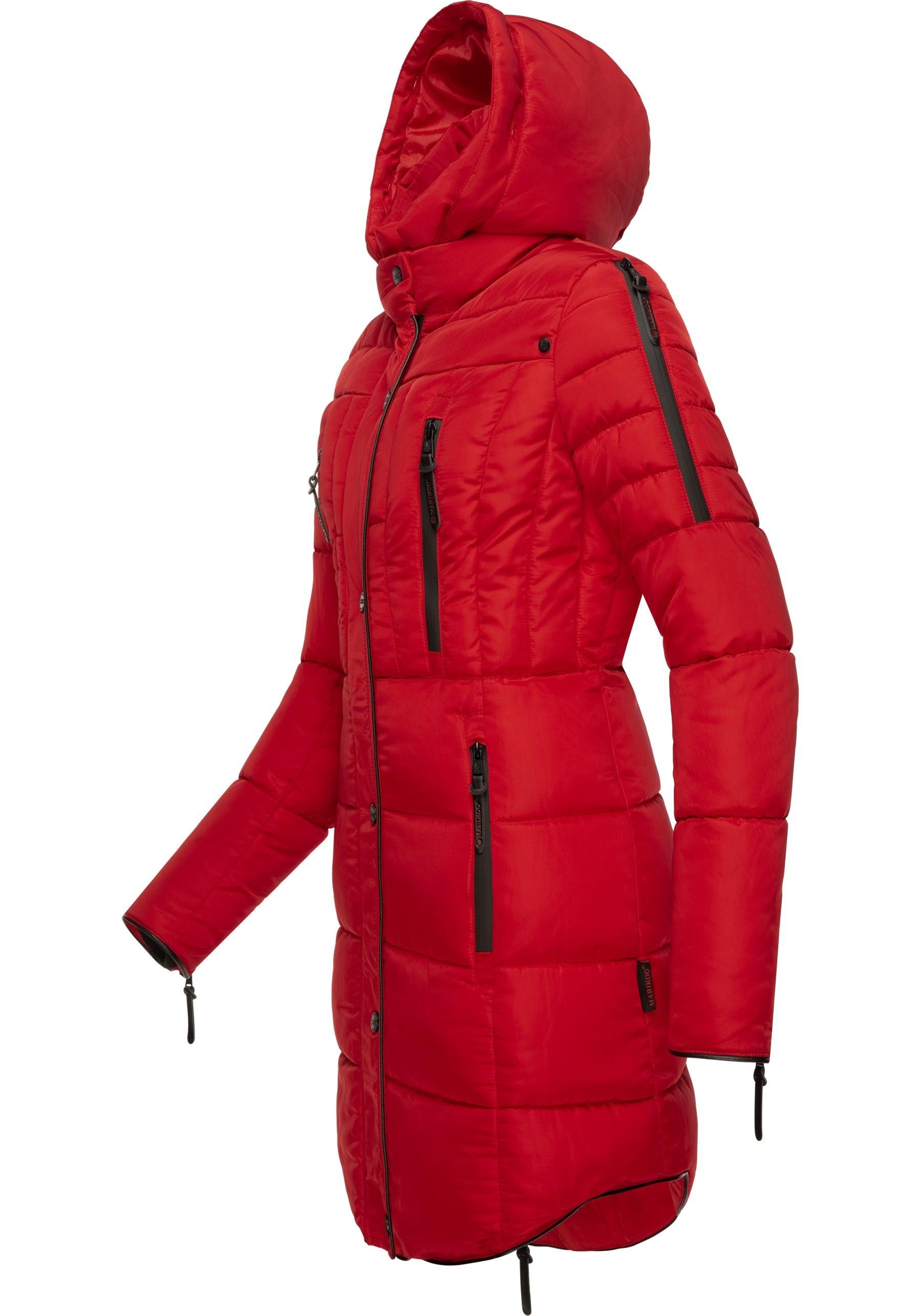 Marikoo Steppmantel Moonshine Winter Kurzmantel mitabnehmbarer Kunstpelz Ka günstig online kaufen