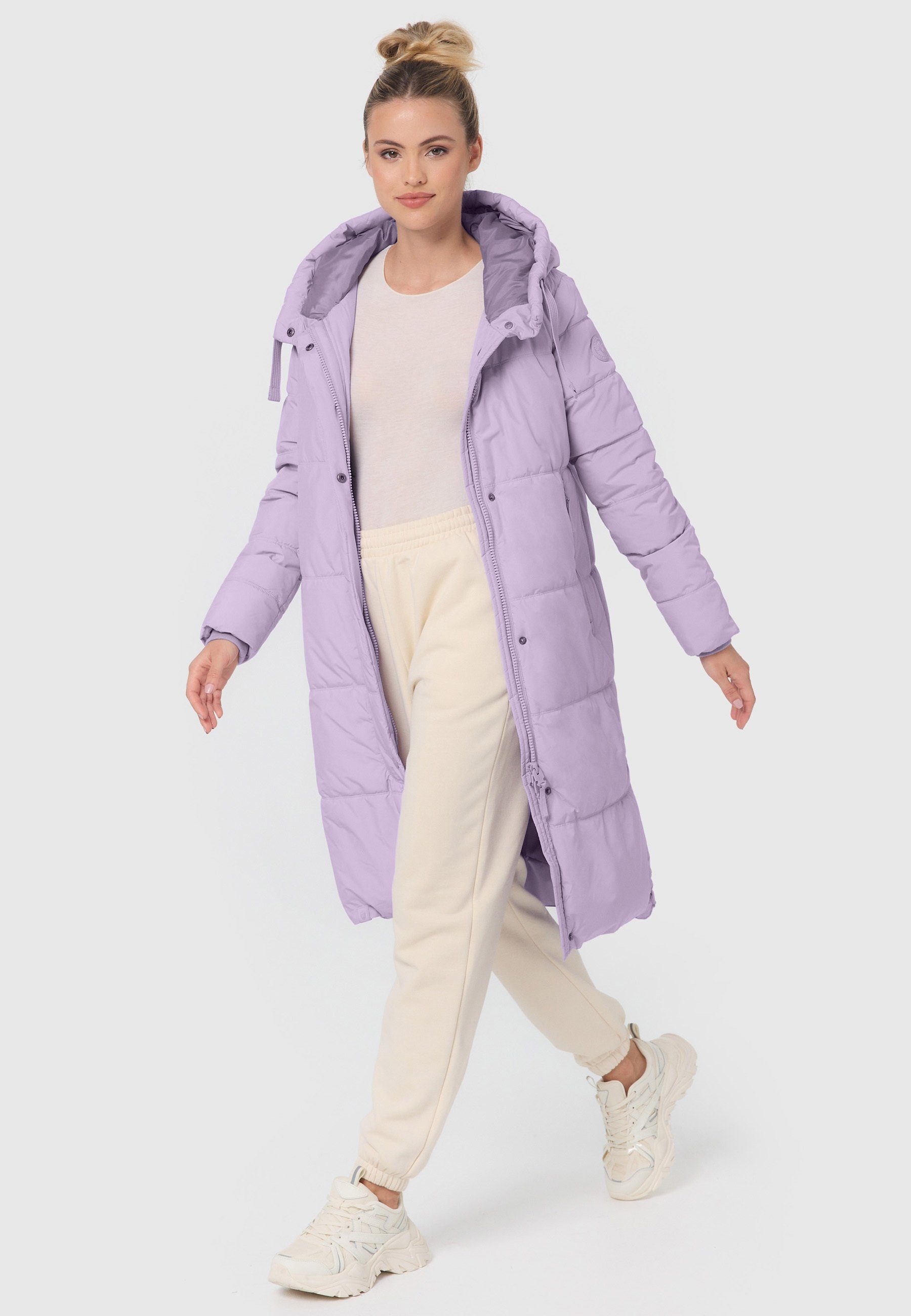 Lilac Marikoo Light Soranaa Winterjacke Winter Mantel langer Kapuze mit