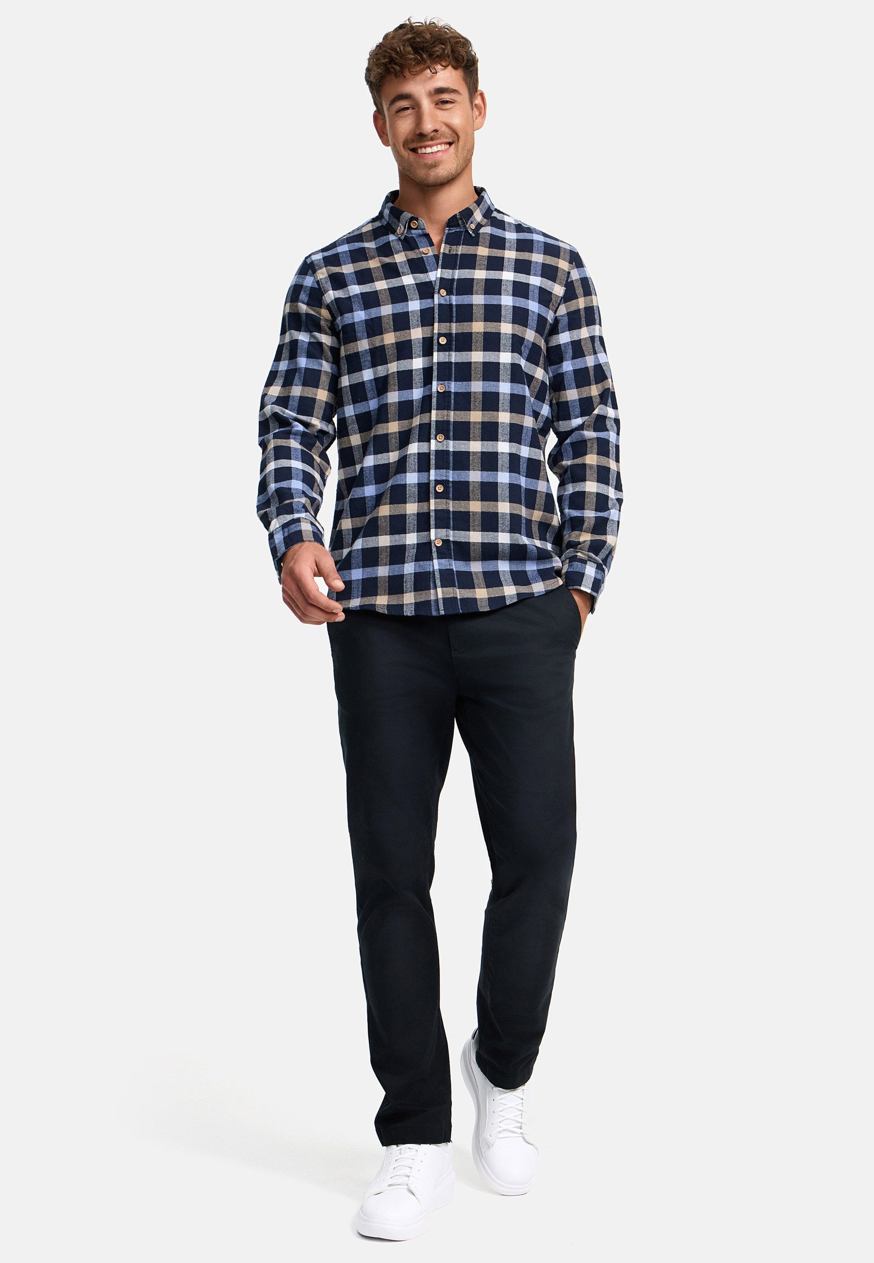 Kronstadt Langarmhemd Herren KSDean Check Herrenhemd Langarm Carohemd mit Button-Down-Kragen – Bild 5 von 5