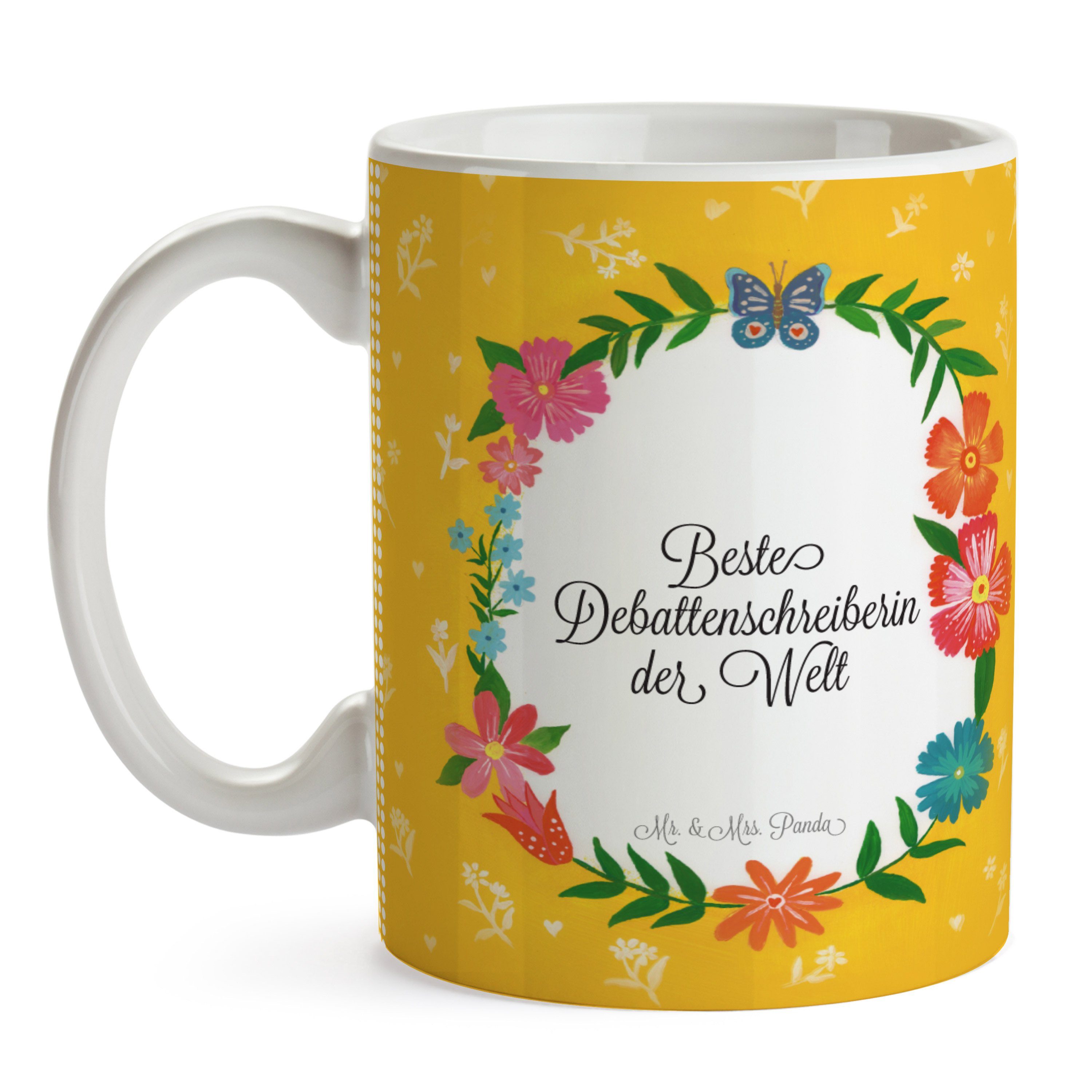 Tasse - & Geschenk, Berufsschul, Ausbildung, Panda Tasse, Debattenschreiberin Mrs. Mr. Beruf, Keramik