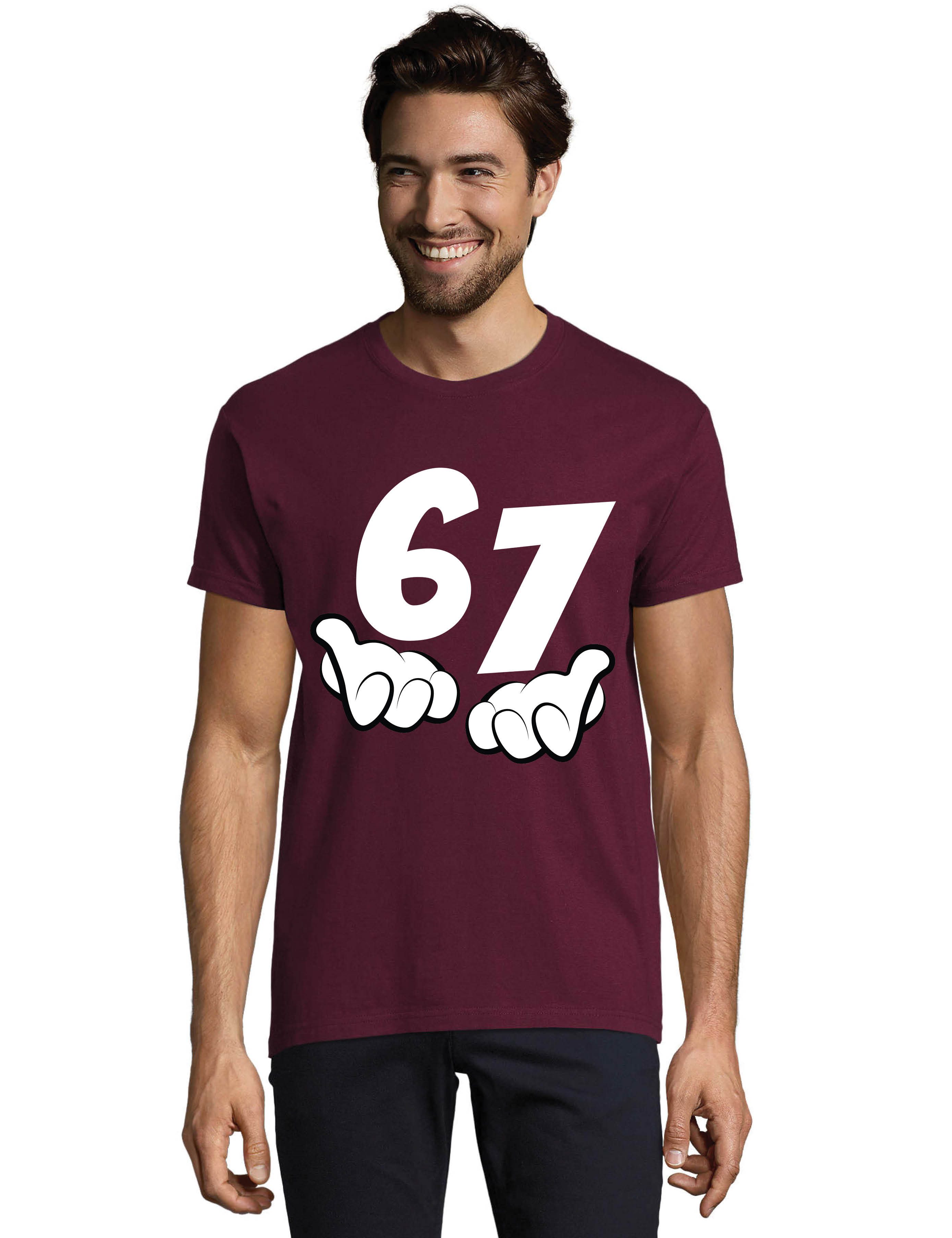 Youth Designz Print-Shirt Herren T-Shirt "67" lustig Fun-Print Statement Geschenk Trend mit witzigen und humorvollen Aufdruck als Geschenk für Männer