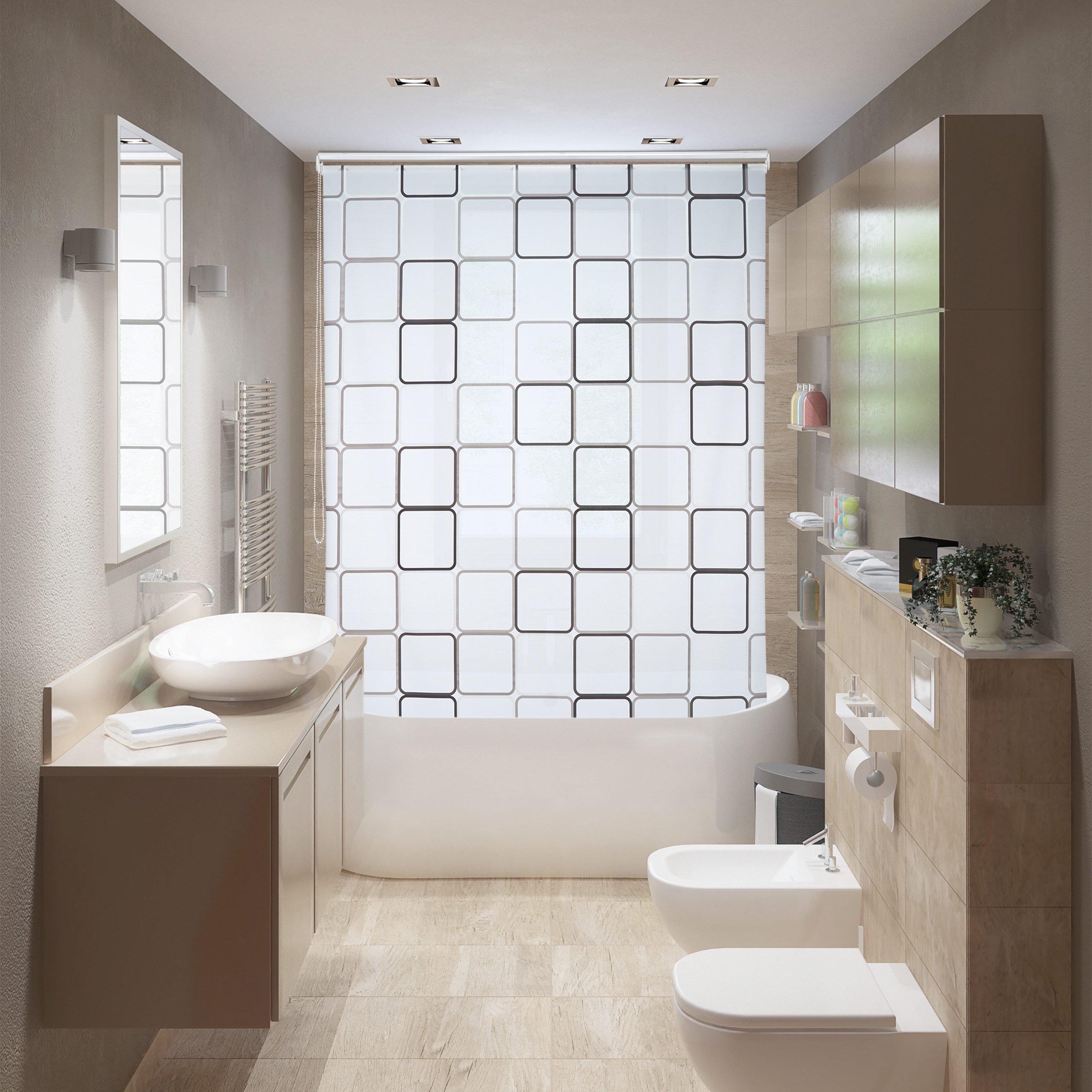 relaxdays Duschrollo SQUARE Breite 80 cm, 80x240cm