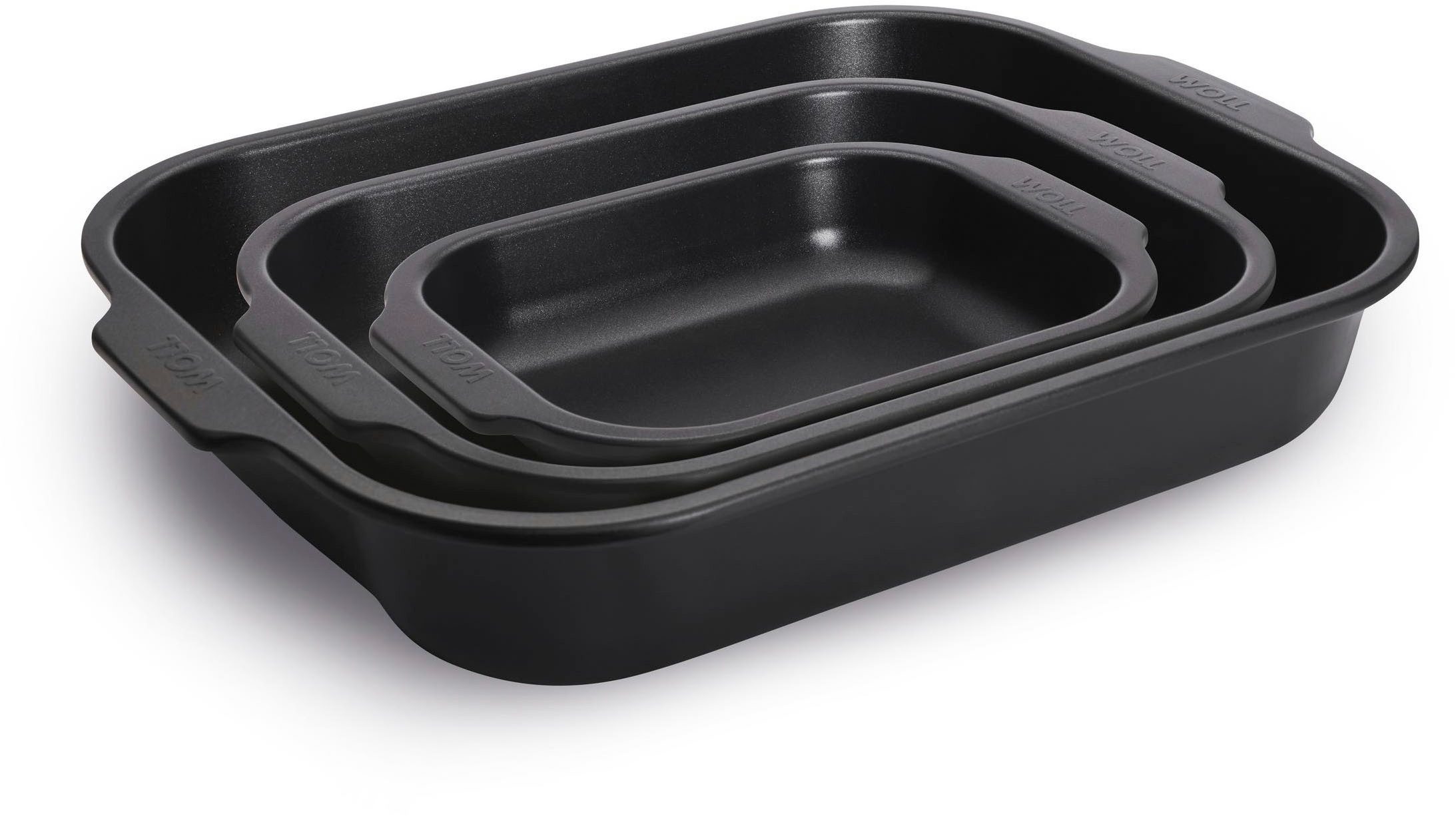 WOLL Auflaufform Woll Roast it! Bratreinen 3er Set, Aluminium, (3-St), PFAS-frei