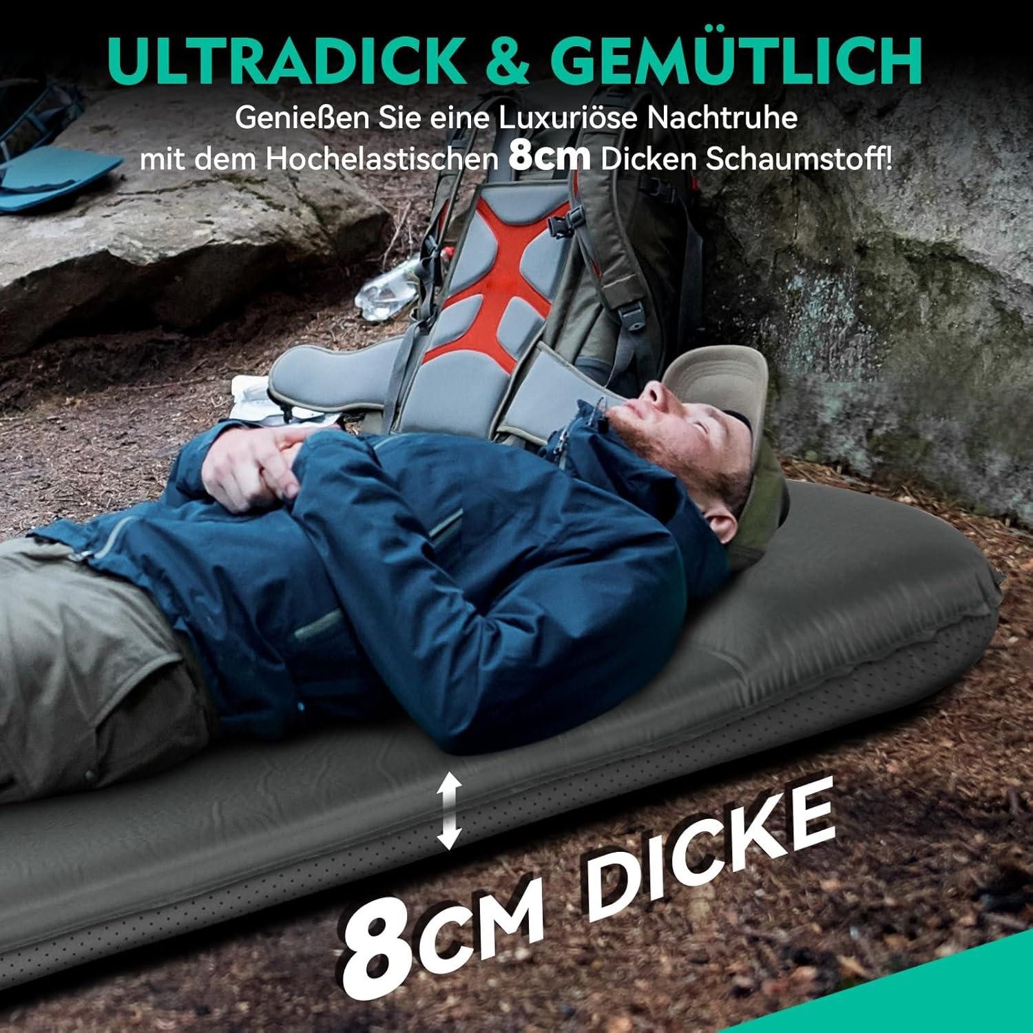 LuxusKollektion Campingstuhl Selbstaufblasende Isomatte 8CM Camping günstig online kaufen