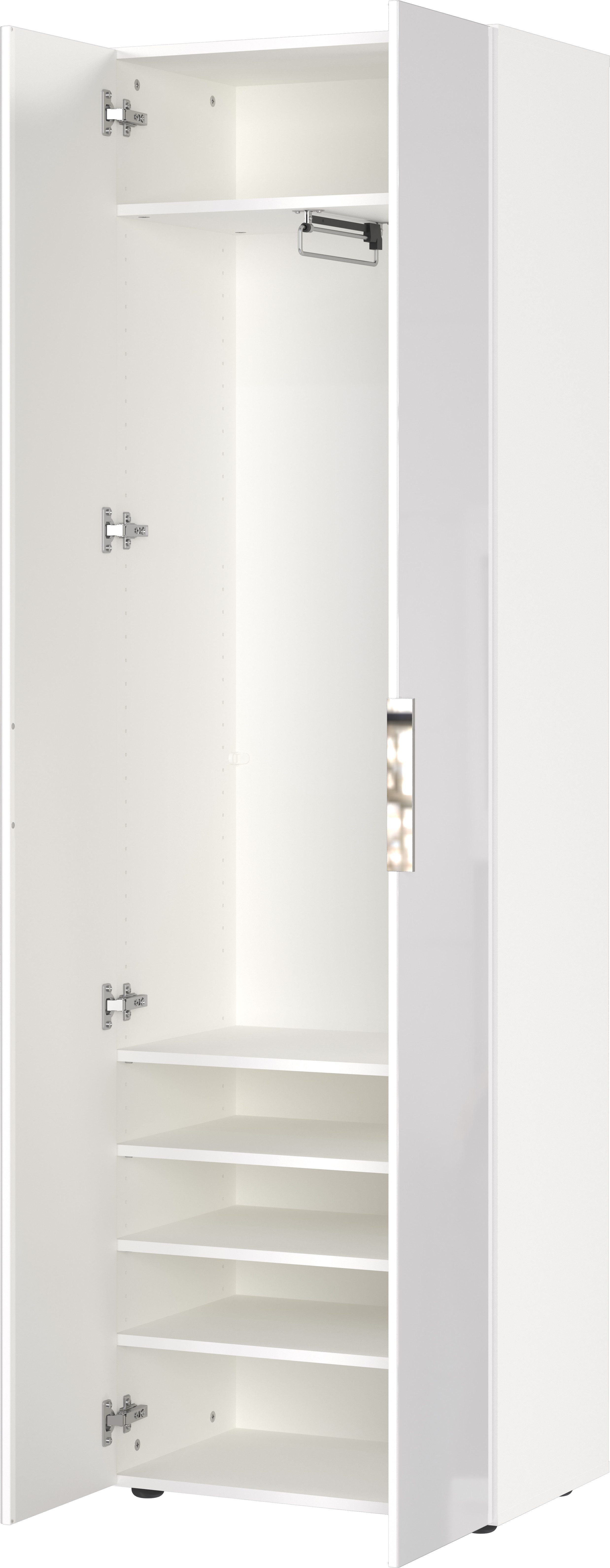 GERMANIA Garderobenschrank Oakland mit Glasfront Breite: 59cm, Türdämpfung,verstellb. Böden, Metallgriffe aus Chrom – Bild 4 von 5