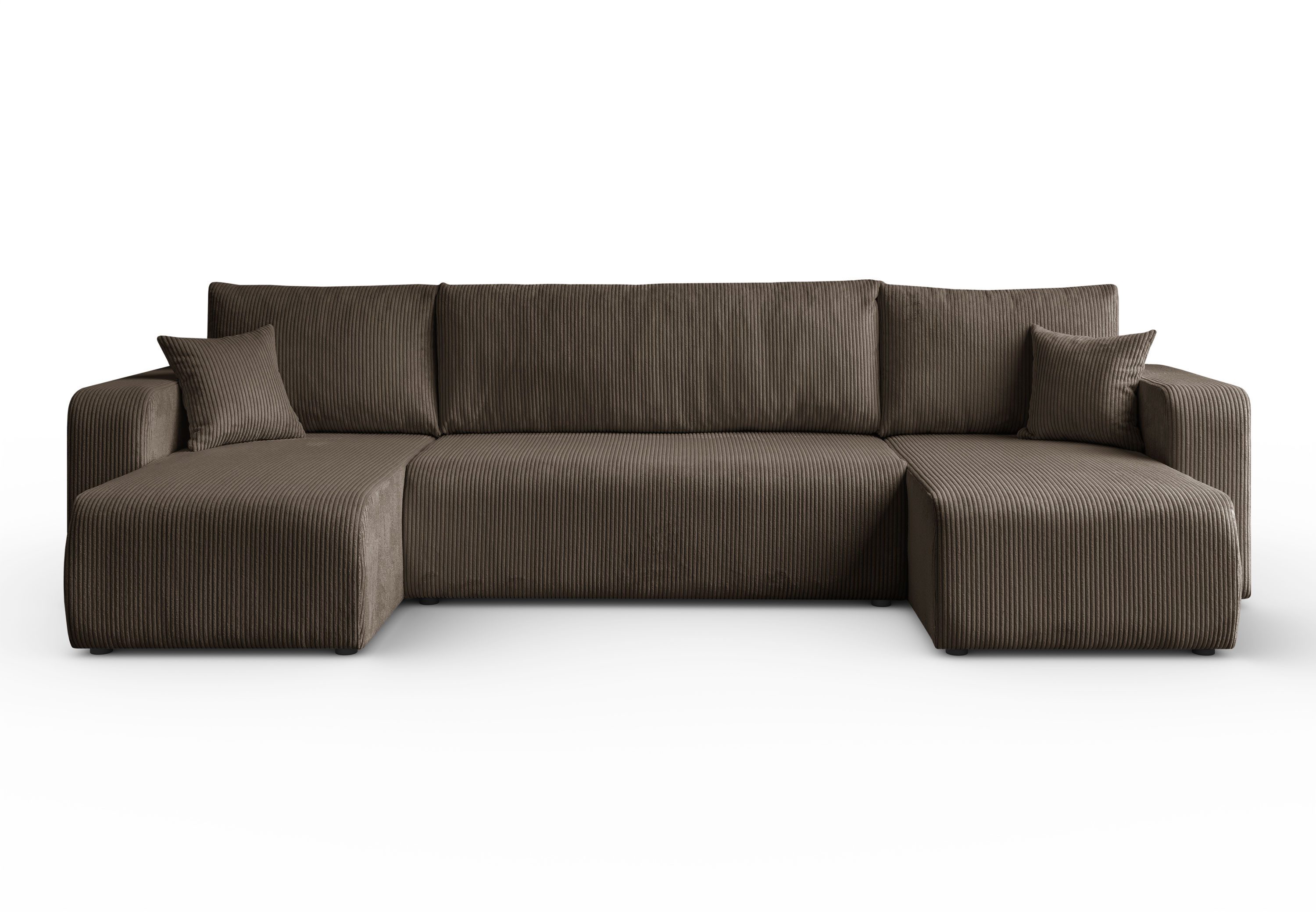 Lookway Big-Sofa PRESTIGE U-Form Couch, Cord-Stoff, mit Bettfunktion und Bettkasten