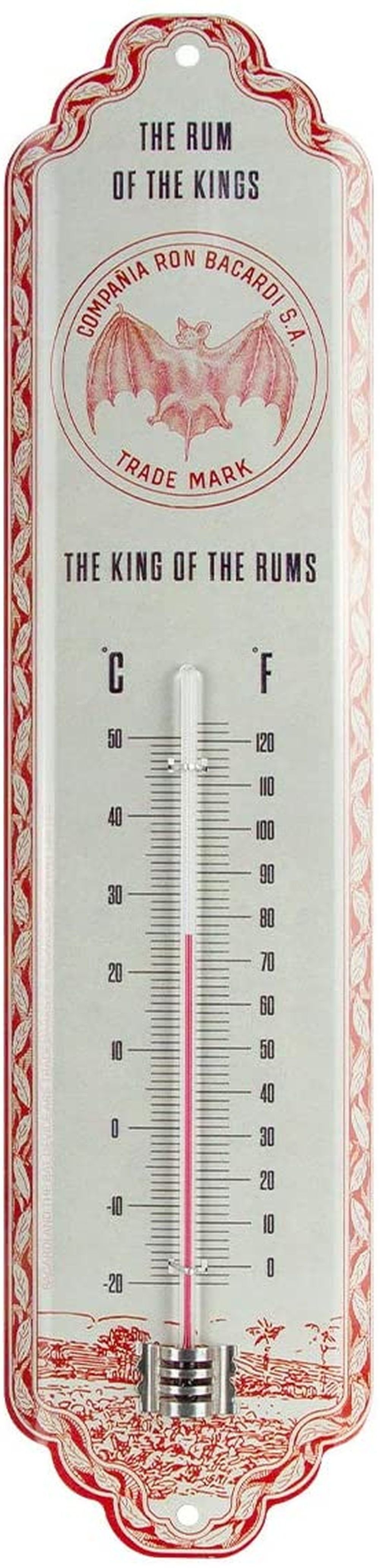 Raumthermometer Retro Metall-Thermometer Innen Aussen Analog - Bacardi