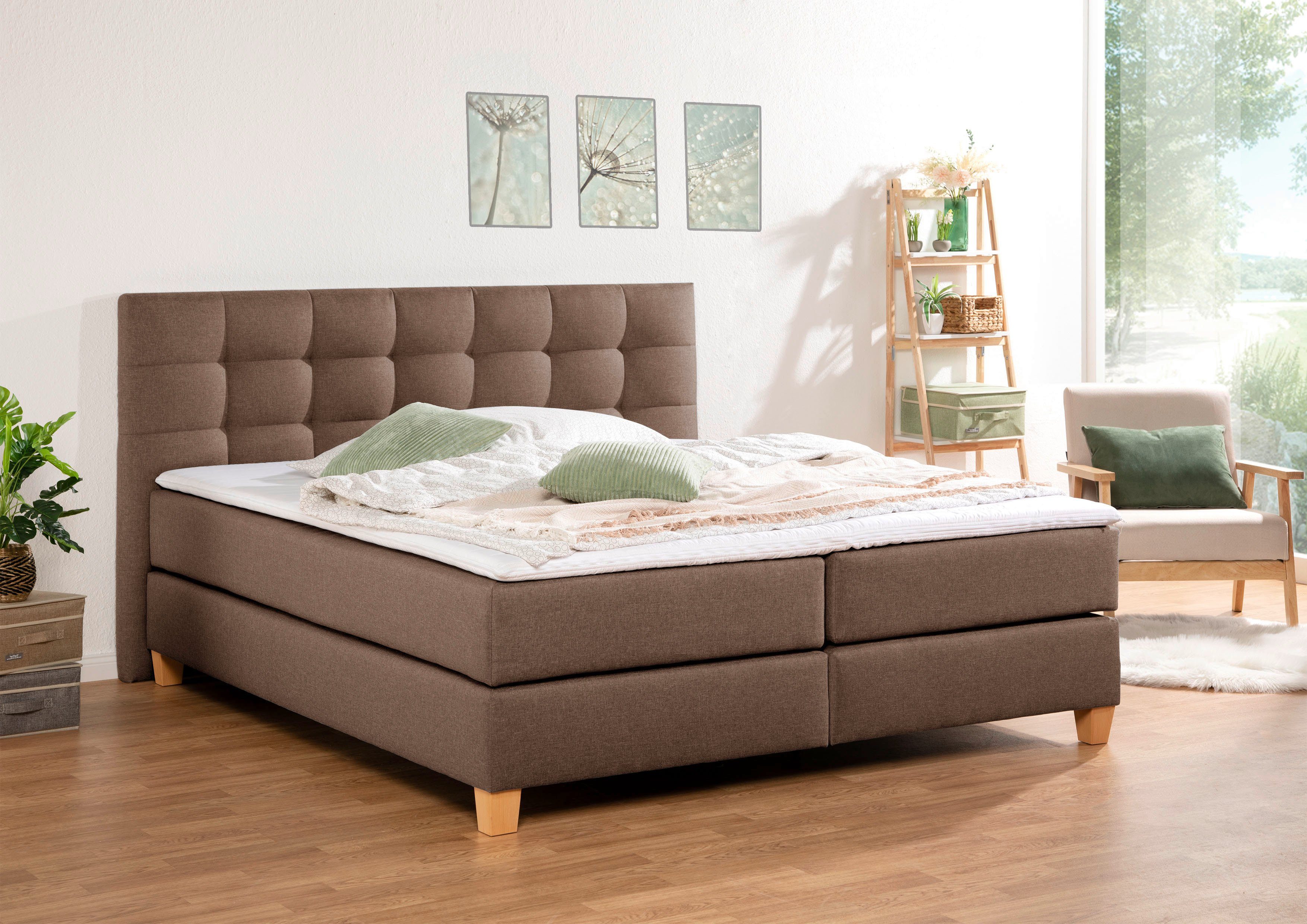 Home affaire Boxspringbett Moulay, inkl. Topper, in 3 Härtegraden, TFK auch in Härtegrad 4