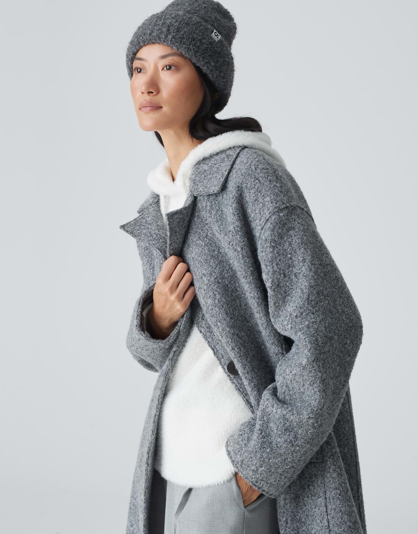 OPUS Strickmütze Mütze AWOMI aus kuscheligem Teddy Bouclé günstig online kaufen