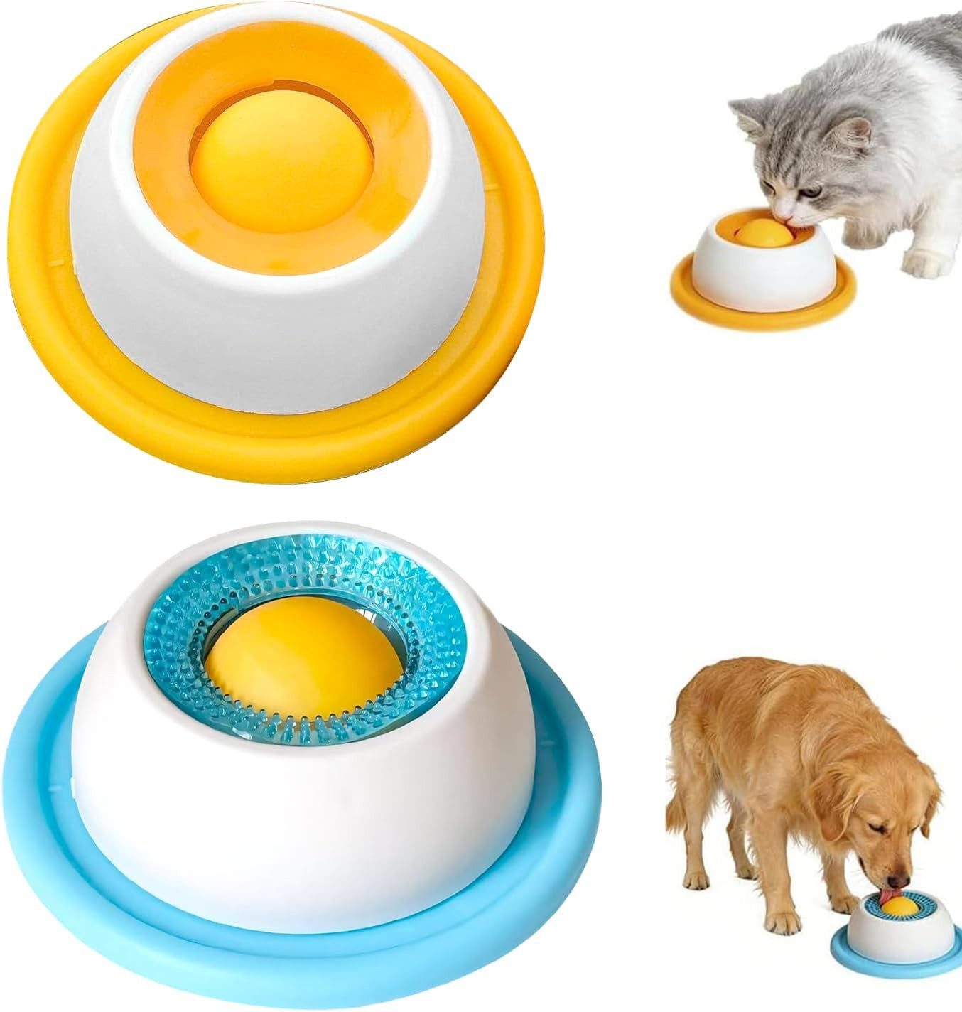 FELIXLEO Snackball 2 Stück Schleckball Hund Leckspielzeug mit Drehkugel für Hunde, (2-tlg)