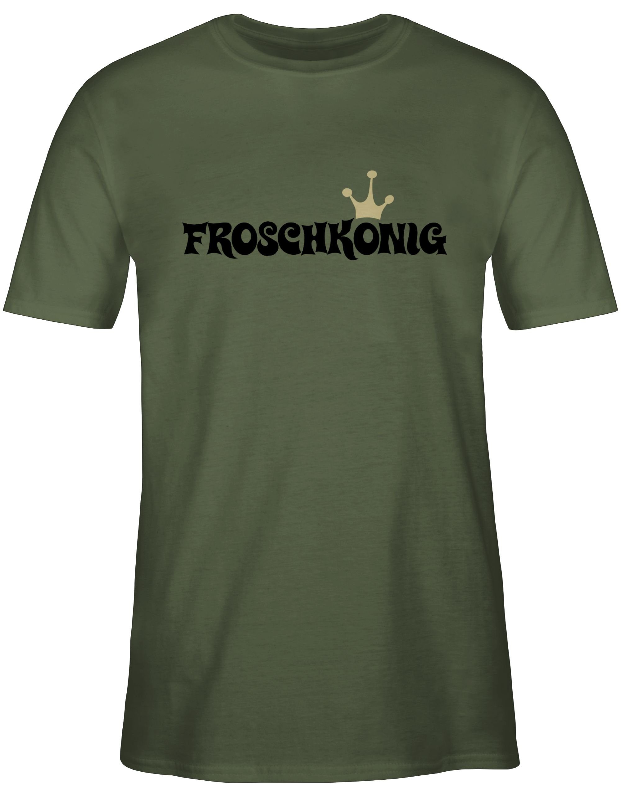 Shirtracer T-Shirt Froschkönig Army & Fasching Grün 3 Karneval