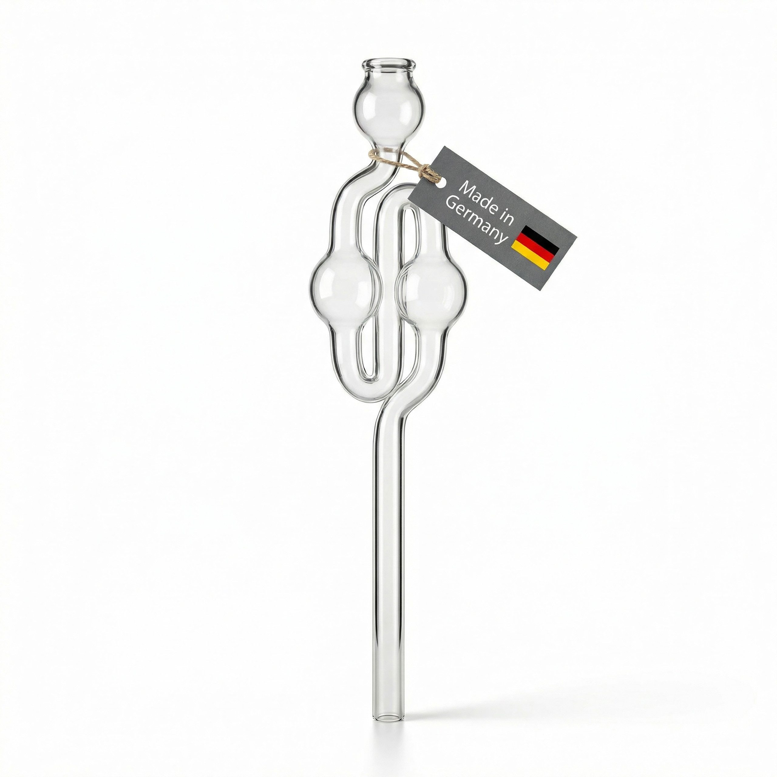 Lantelme Weinthermometer Gärröhrchen aus Glas 20cm Gärspund für Weinballon Gärballon, Gärrohr Deutsche Herstellung für Wein Most uvm.