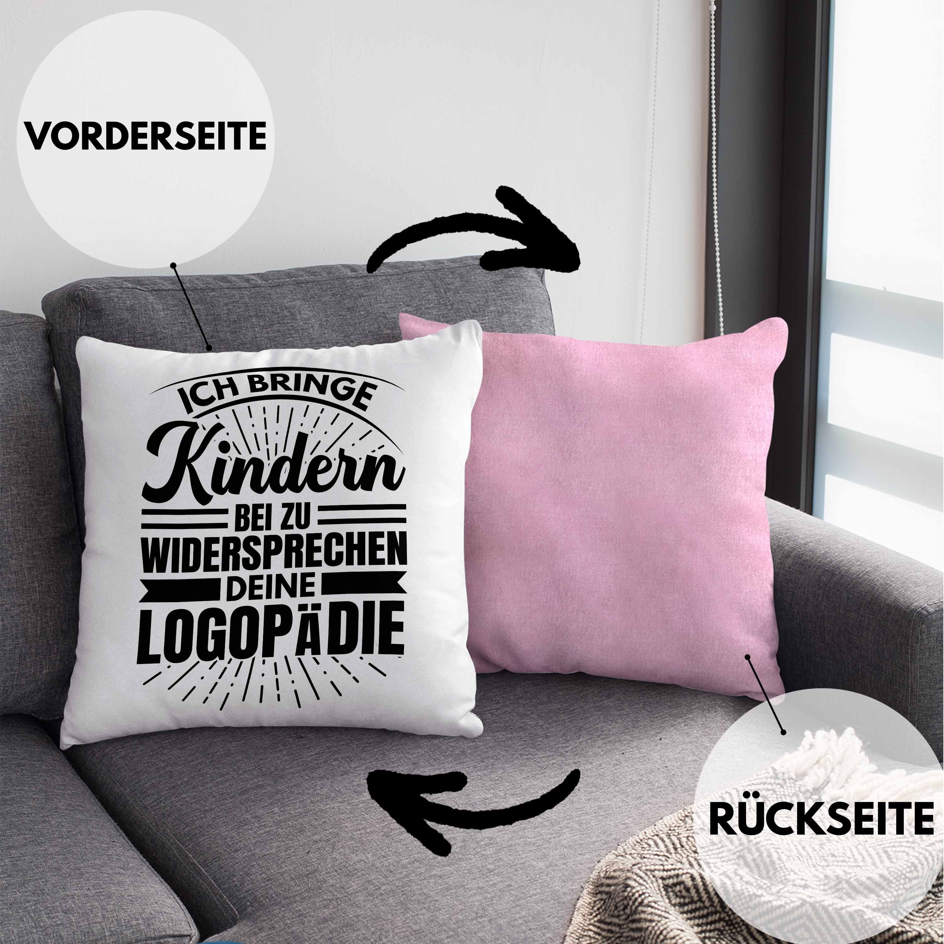 Trendation Dekokissen Trendation - Logopädin Dekokissen Rosa Widersprechen Bei Logopäde Kissen Logopädie mit Bringe Ich Füllung Zu 40x40 Geschenk Kindern