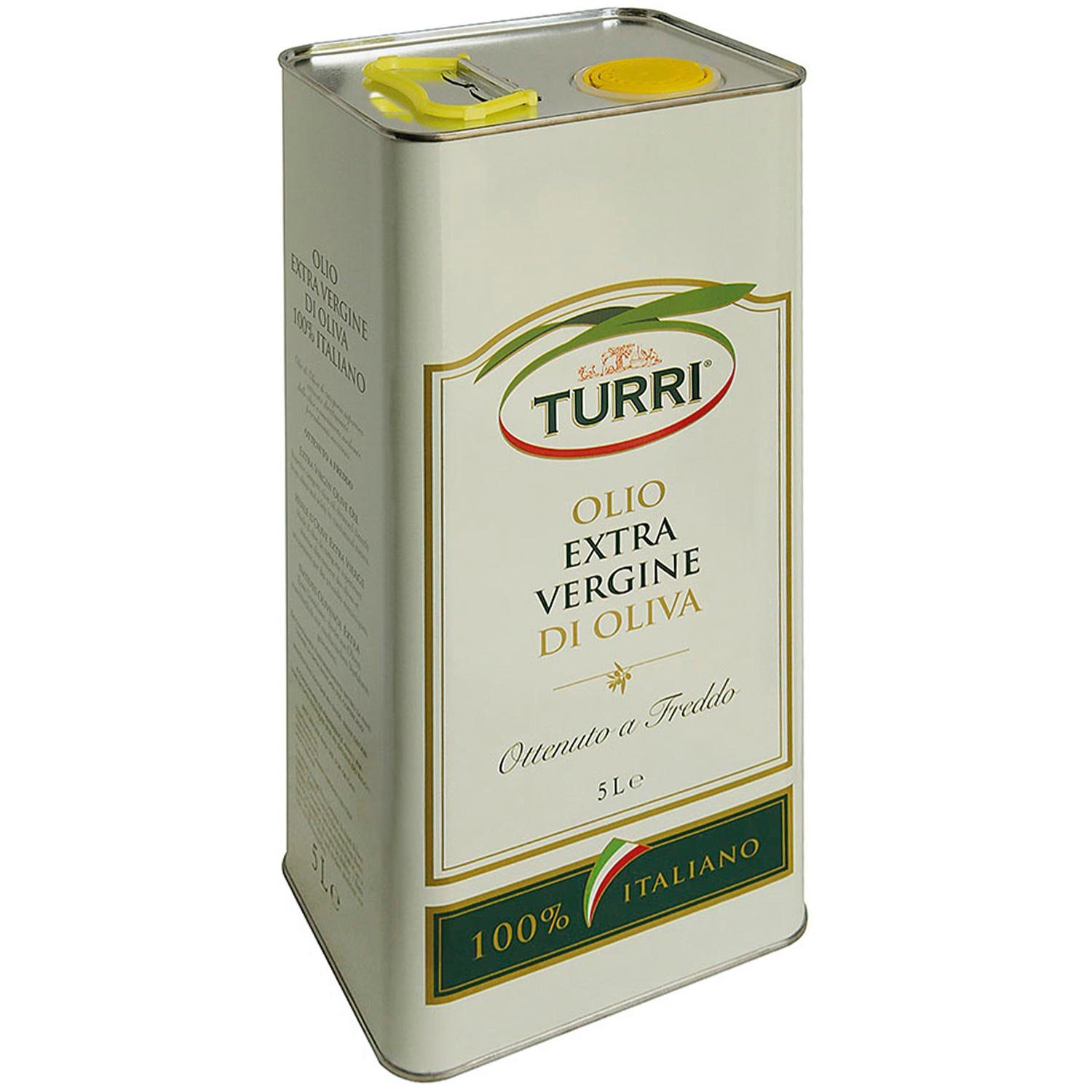 Landshop24 Gewürzregal Turri Olivenöl extra vergine, 5 Liter Kanister, 100% Original Italien, MHD: 20-12-2024 1-tlg., Speiseöl Italien Gardasee