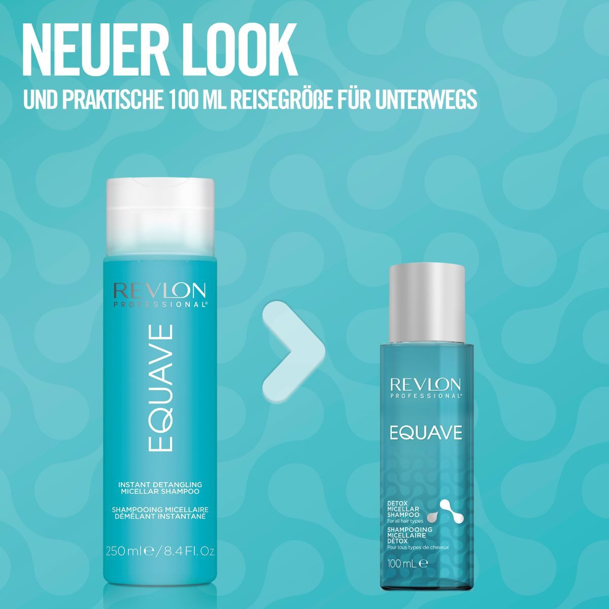 REVLON PROFESSIONAL Haarshampoo Haarshampoo Equave Detox Micellar Shampoo, Alle Haartypen 100 ml, Die pH-neutrale Formel glättet die Haarstruktur und verleiht Glanz.