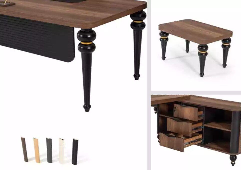 JVmoebel Eckschreibtisch Großer Holz In Arbeitszimmermöbel Tische Eckschreibtisch Made Europe Chef Holzmöbel