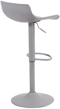 TPFLiving Barhocker Averna mit bequemer Rückenlehne und angenehmer Fußstütze (Barstuhl Hocker für Theke & Küche - höhenverstellbar und drehbar), Gestell Metall grau - Sitzfläche: Kunststoff Grau